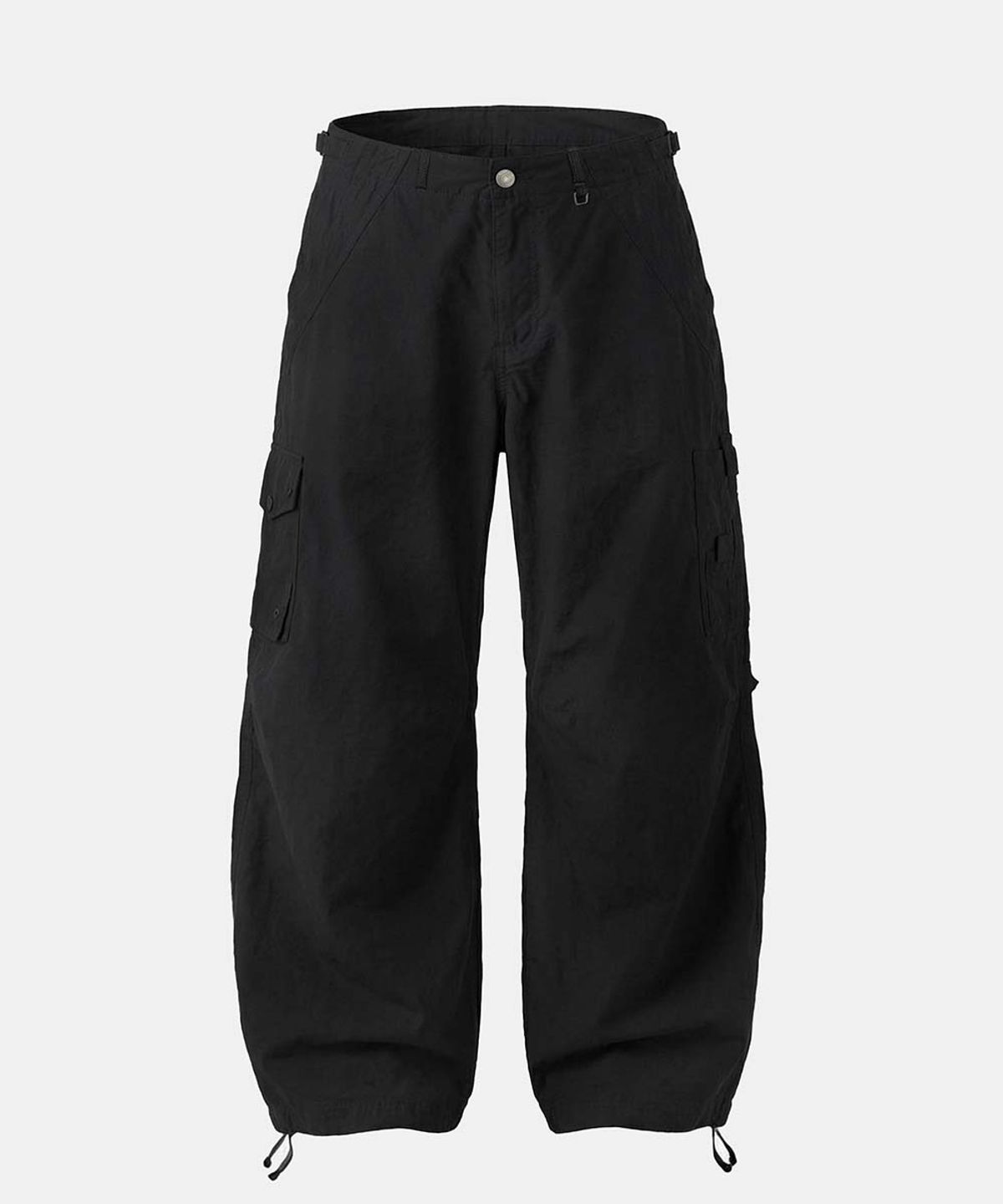 배드블러드(BADBLOOD) Contour Curved Fit Cargo Pants - Black