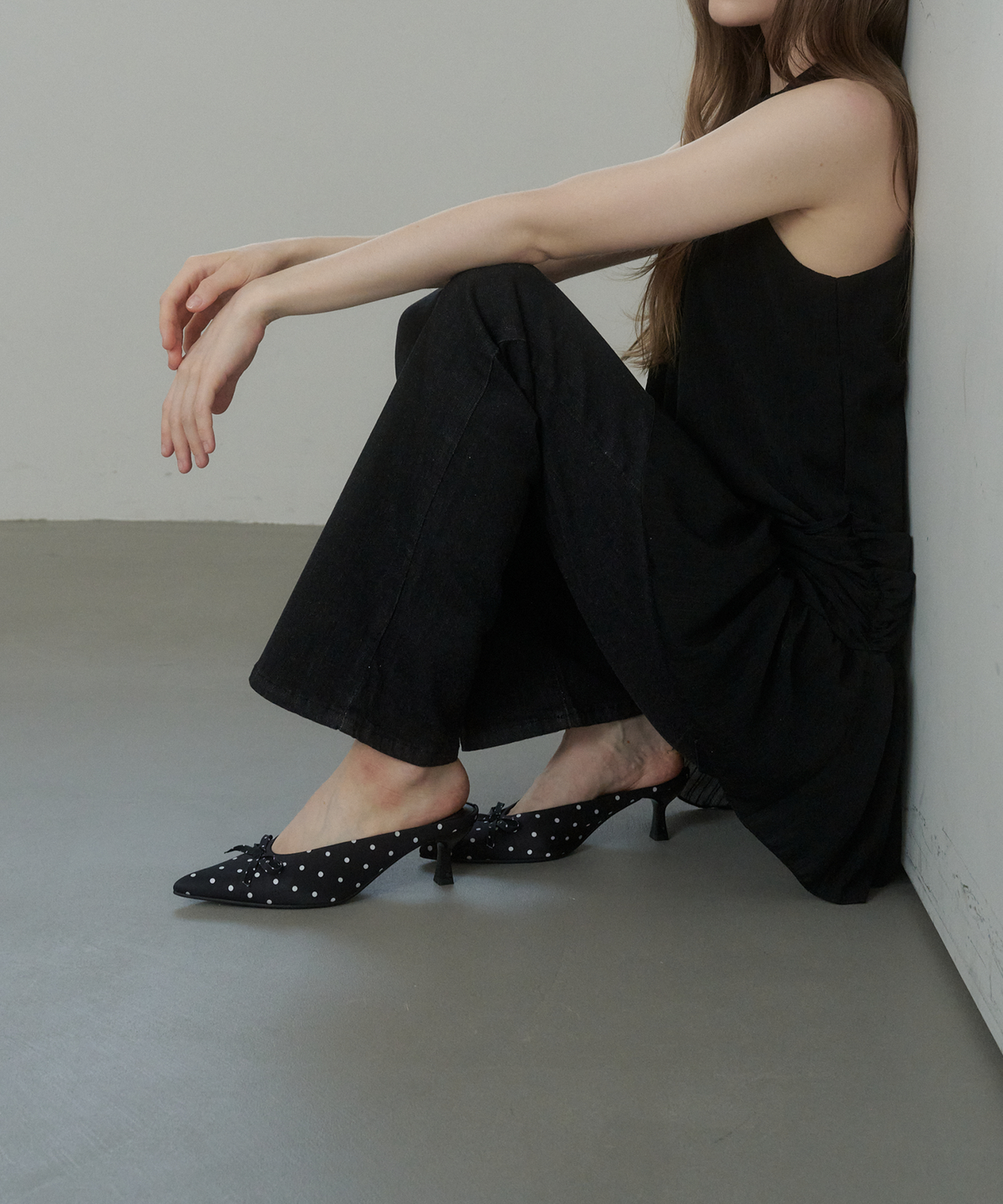 솔트앤초콜릿(SALT AND CHOCOLATE) 포인 도트 뮬 412623002 (5cm)