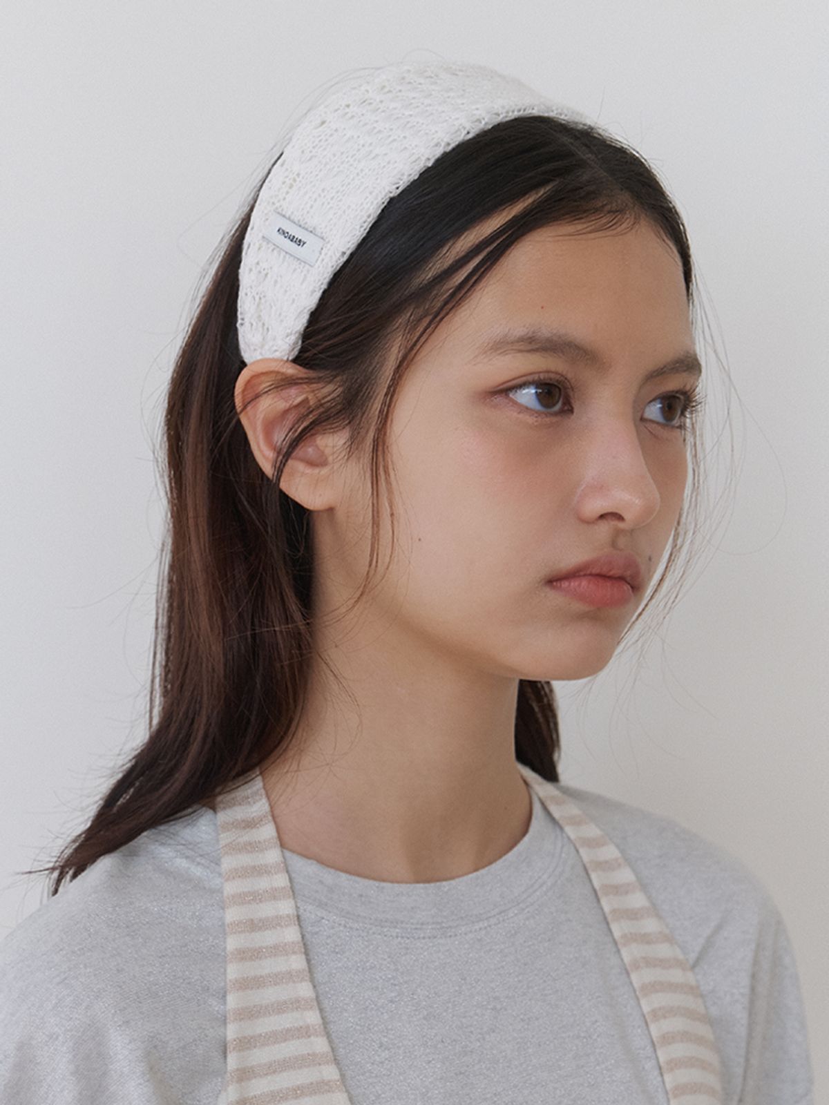 카인더베이비(KINDABABY) soft knit wide headband - cream