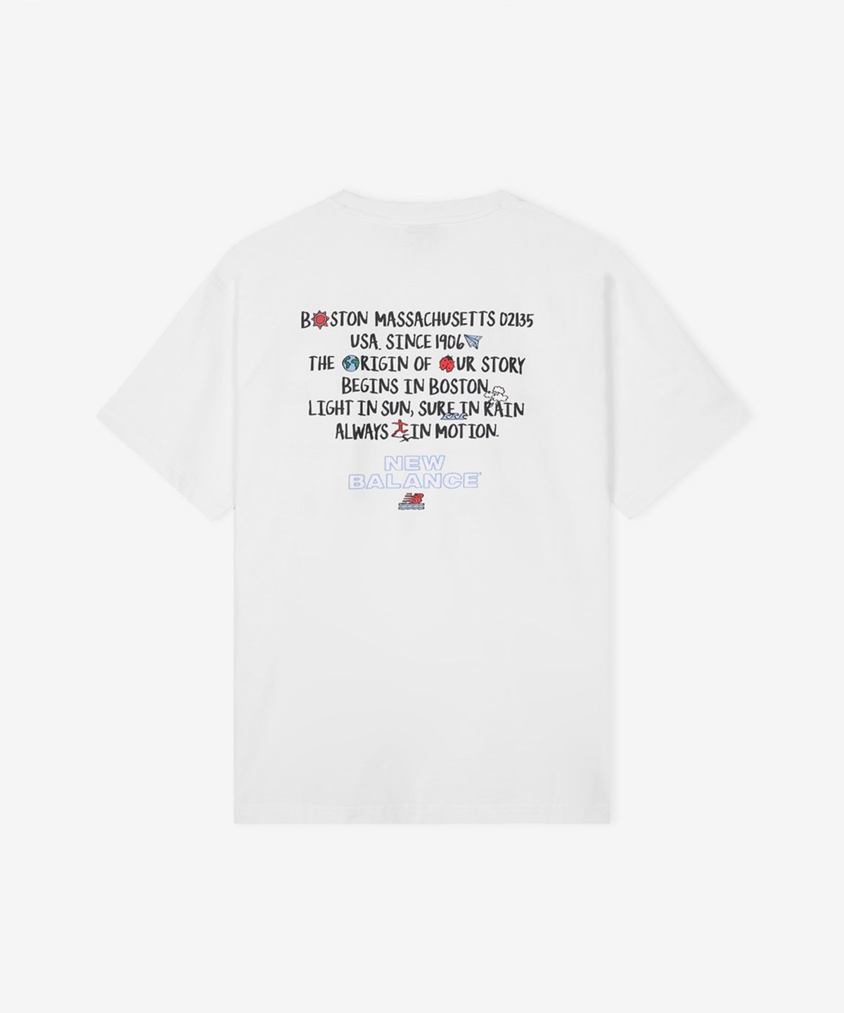 뉴발란스(NEW BALANCE) NBNEG31663 / UNI 써니 레이니 레터링 반팔티 (WHITE)