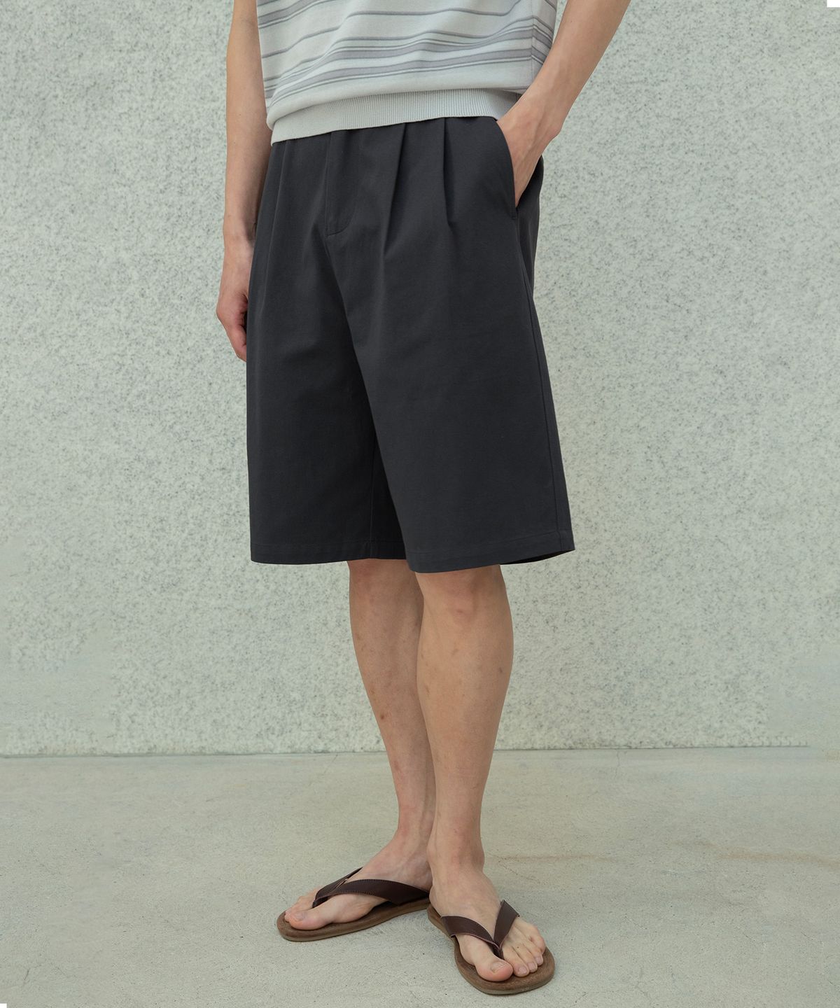 편마(PYEON MA) Banding Bermuda Pants - Charcoal