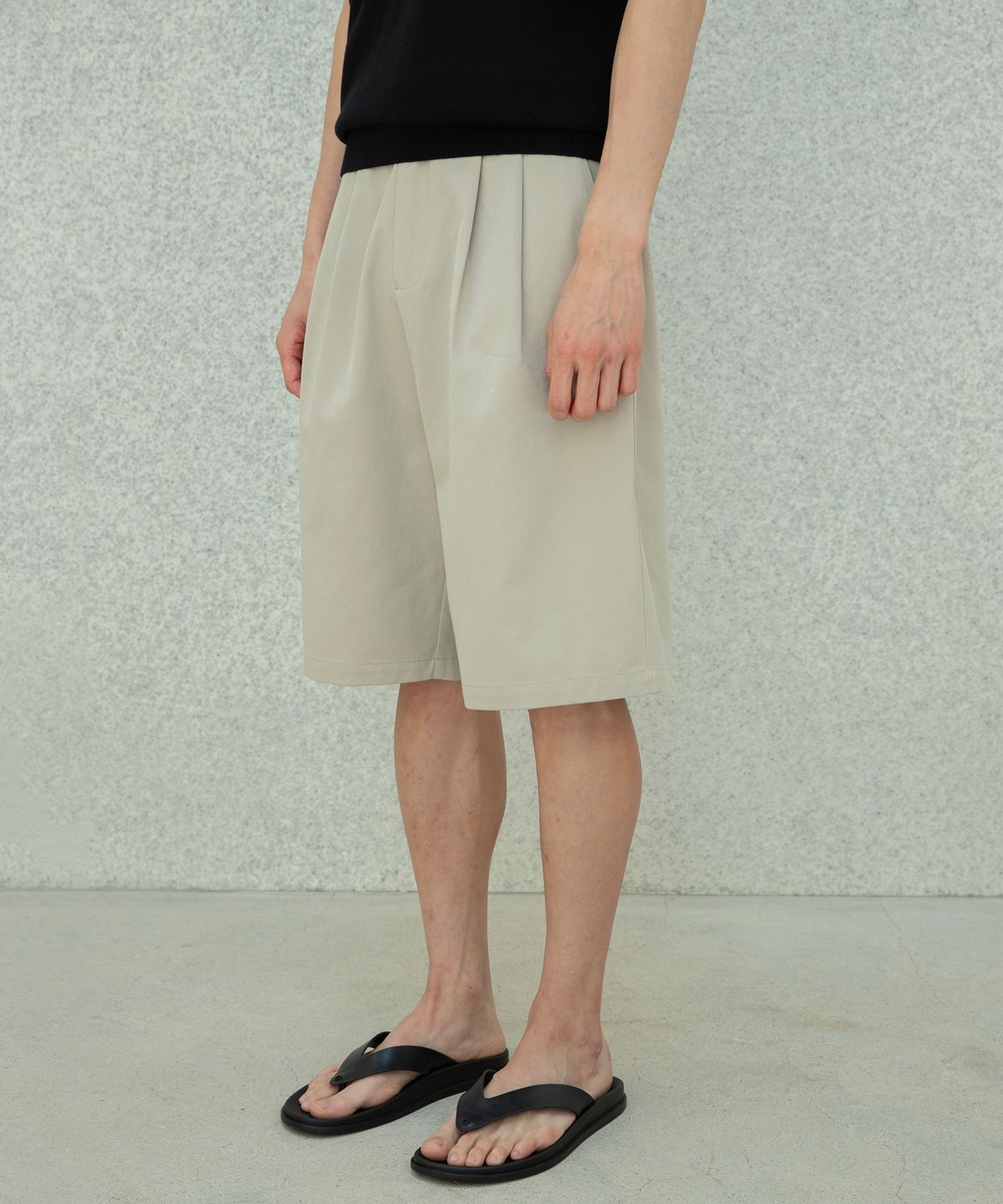 편마(PYEON MA) Banding Bermuda Pants - Beige