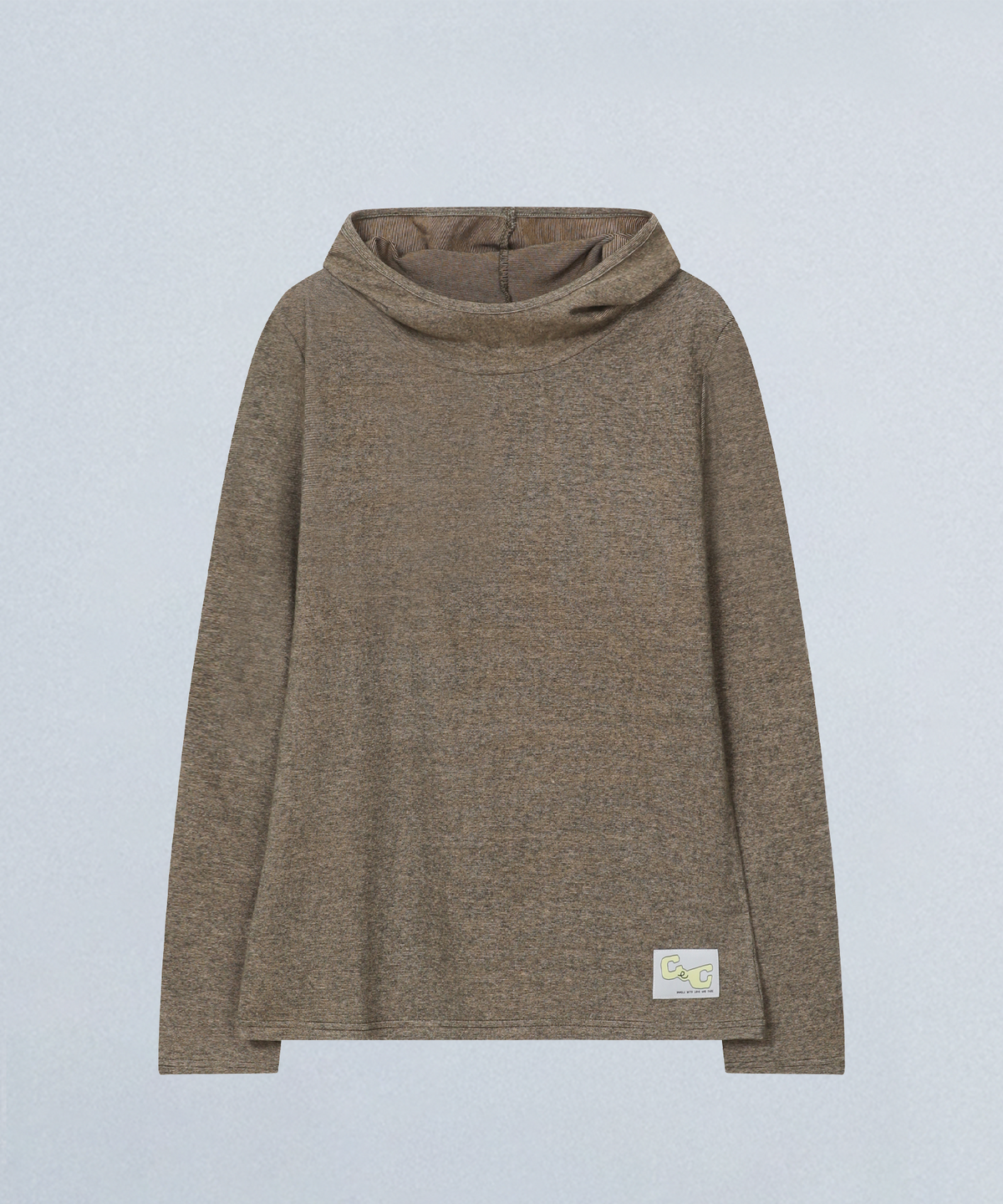 챈스챈스(CHANCECHANCE) CEC LIGHTWEIGHT LABEL HOODIE (BROWN)