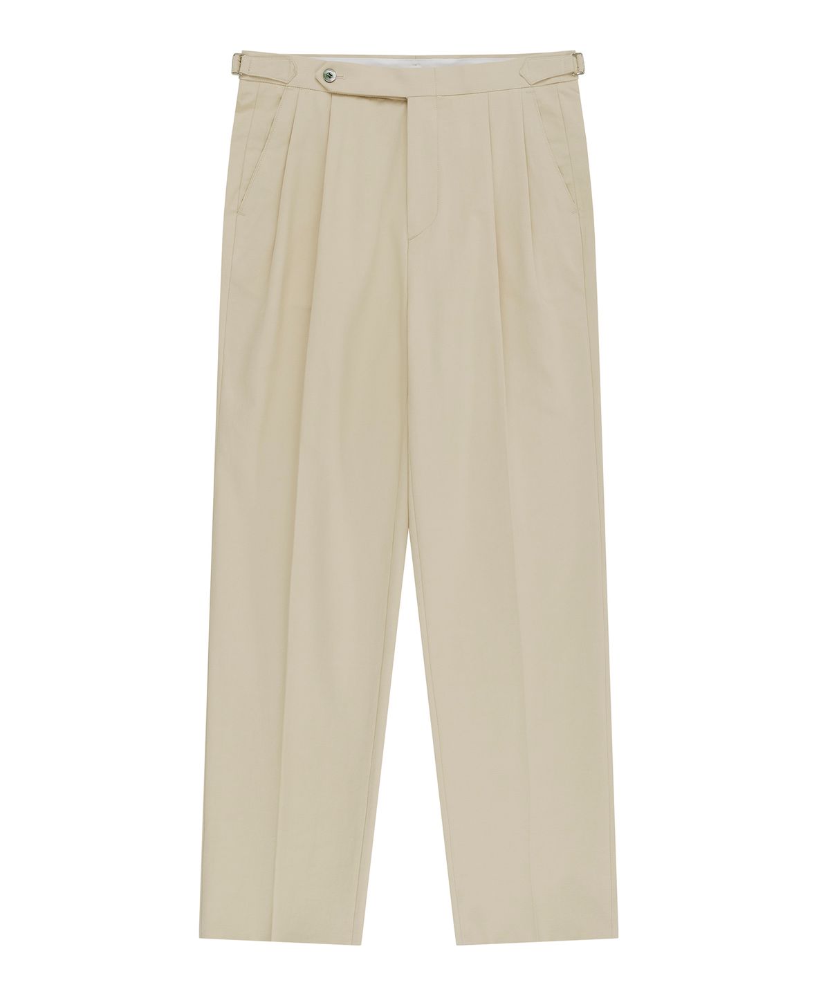 벨리프(BELLIEF) Essential Linen Cotton Twill Adjust 2-Pleated Relaxed Chino (Beige)