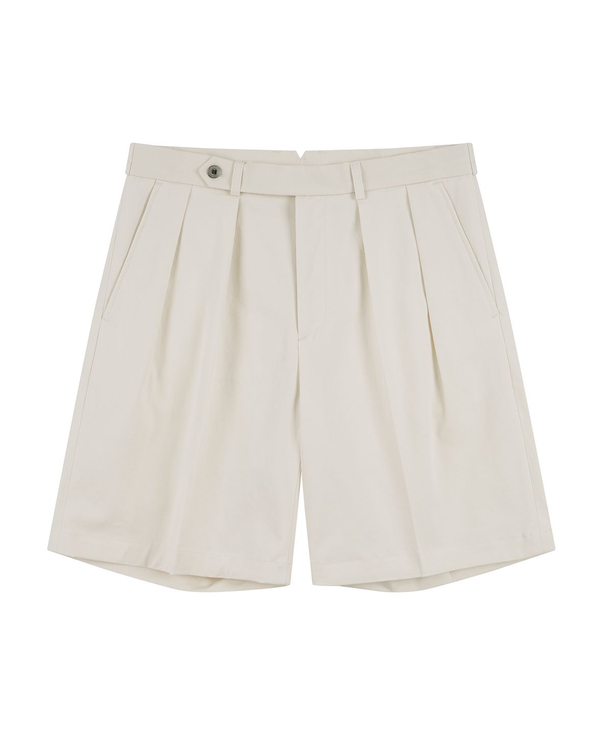 벨리프(BELLIEF) Essential Cotton 2-Pleated Chino Shorts (Ecru)