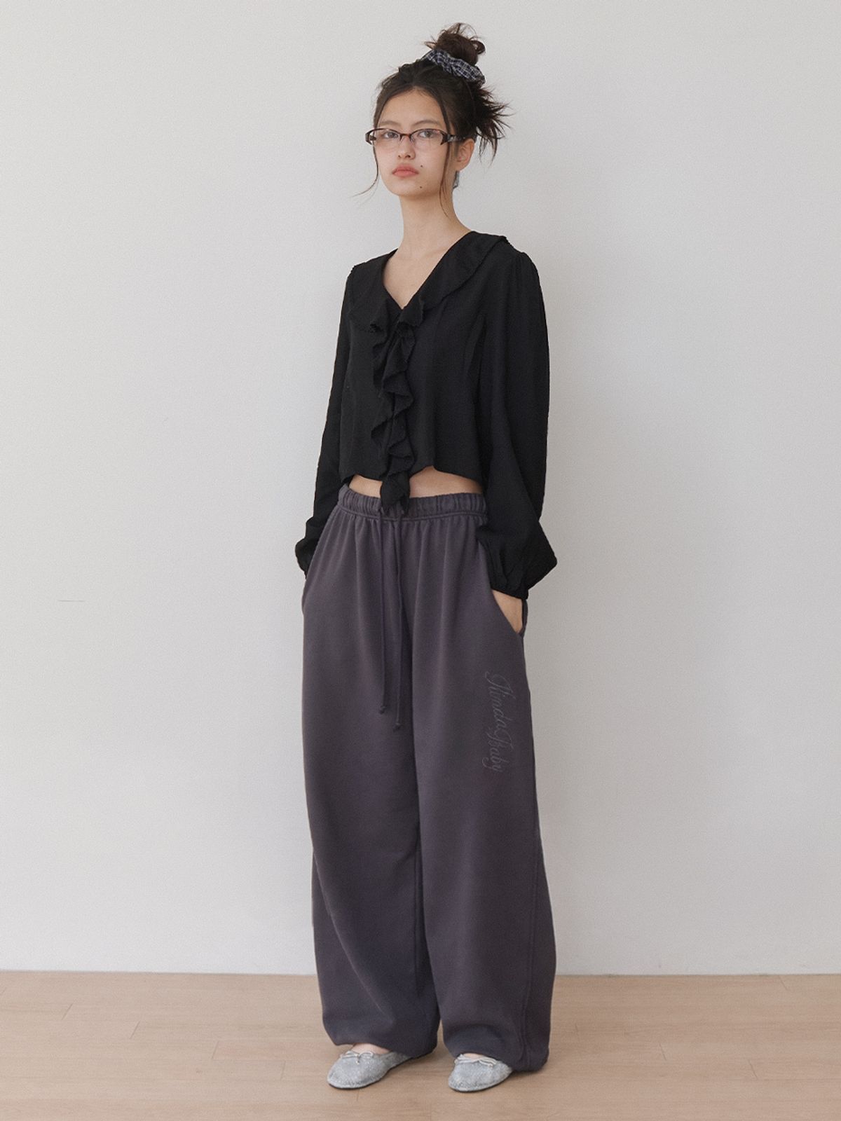 카인더베이비(KINDABABY) signature easy pants - charcoal