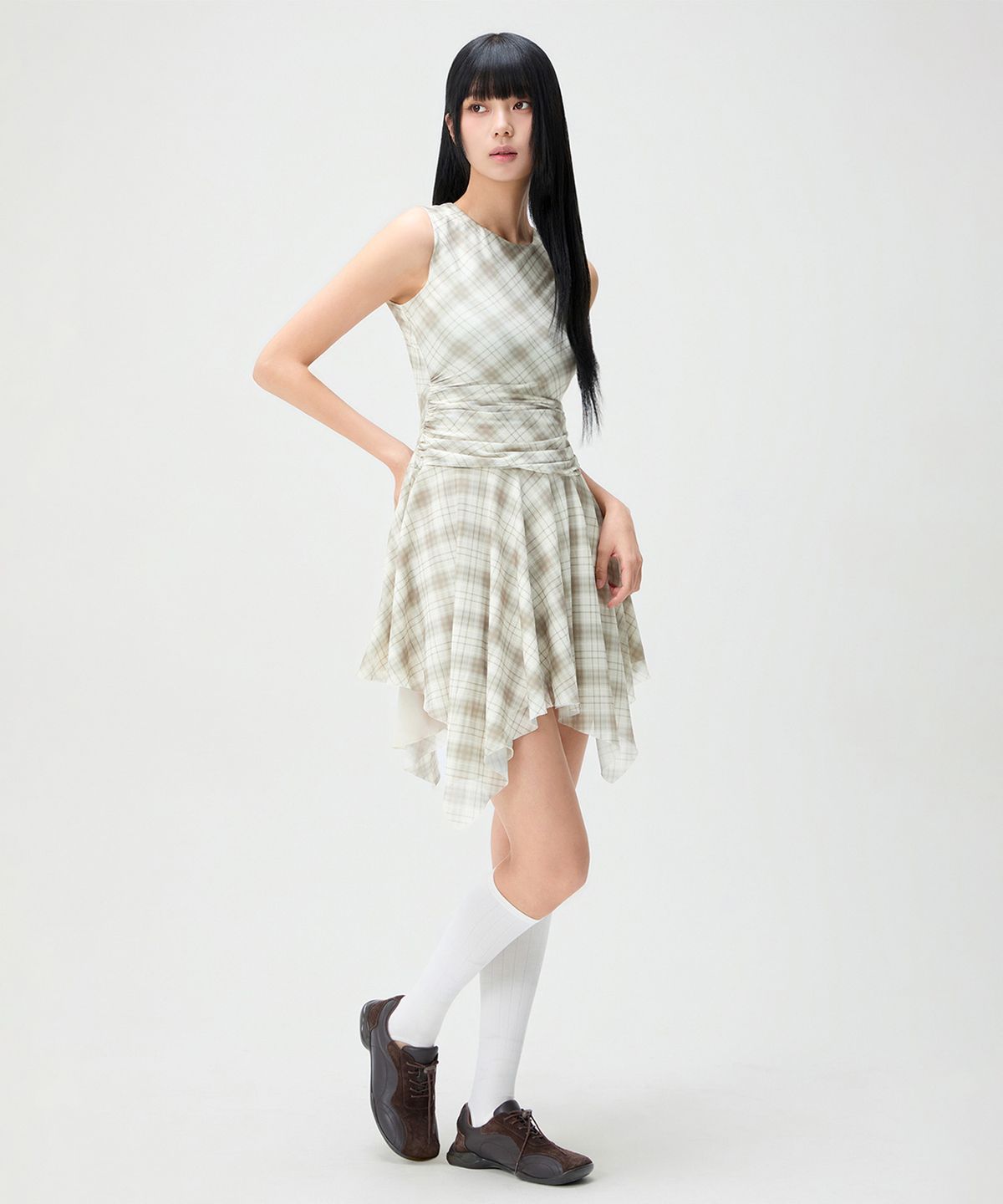 미쏘(MIXXO) 체크 레이어드 원피스_MIWOWG619G