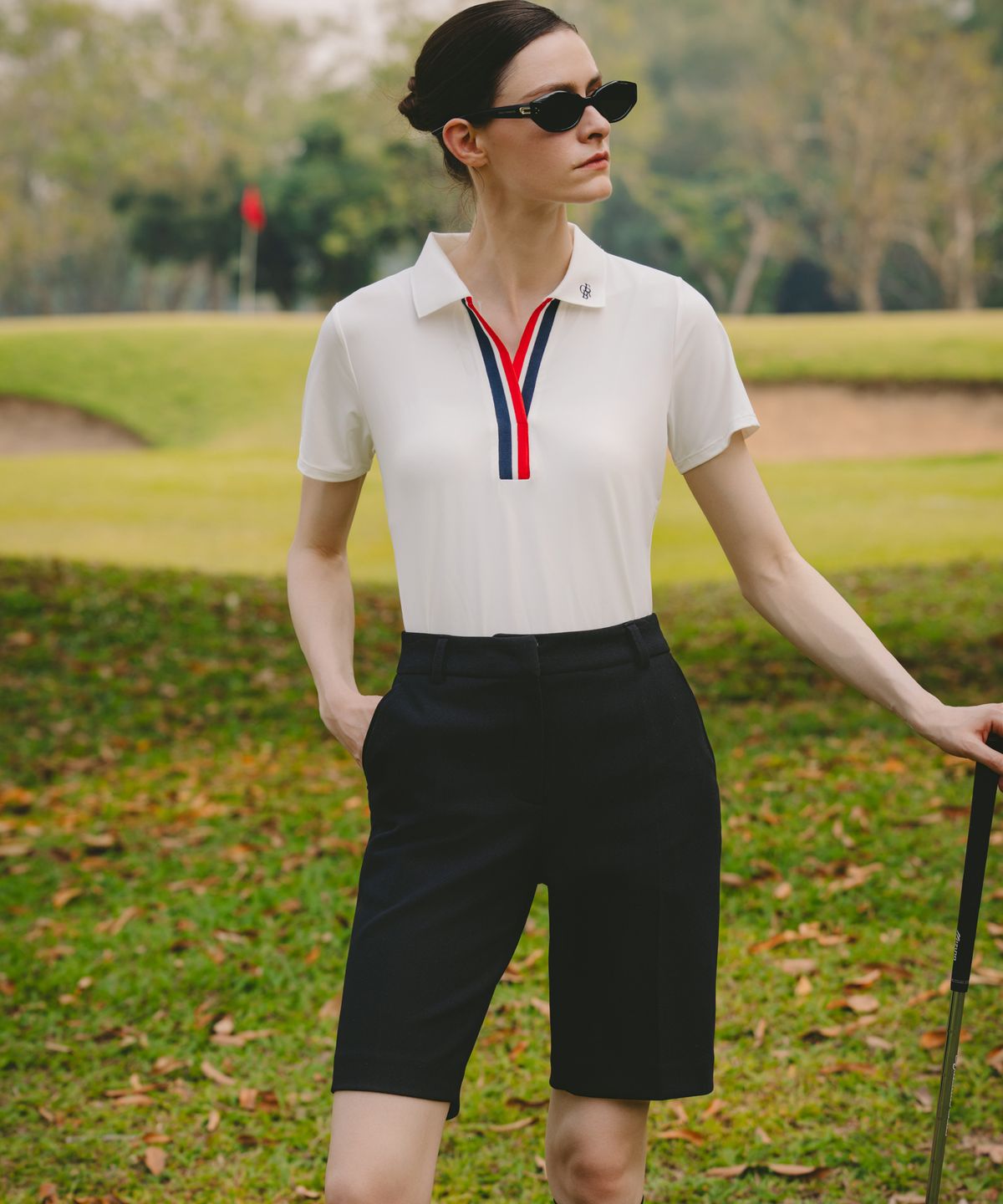 오베르 골프(OBER GOLF) 에어 쿨 오픈 폴로 탑 (화이트)