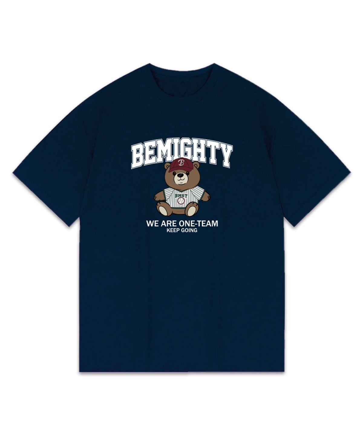비마이티(BEMIGHTY) 치얼업 베어 오버핏 반팔티셔츠 [네이비]