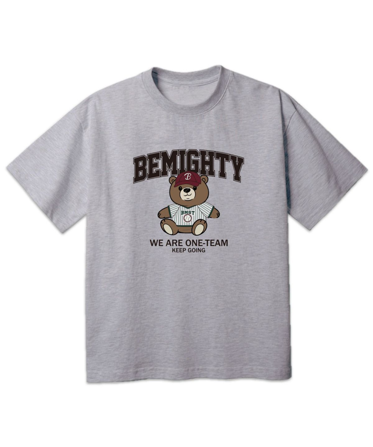 비마이티(BEMIGHTY) 치얼업 베어 오버핏 반팔티셔츠 [멜란그레이]