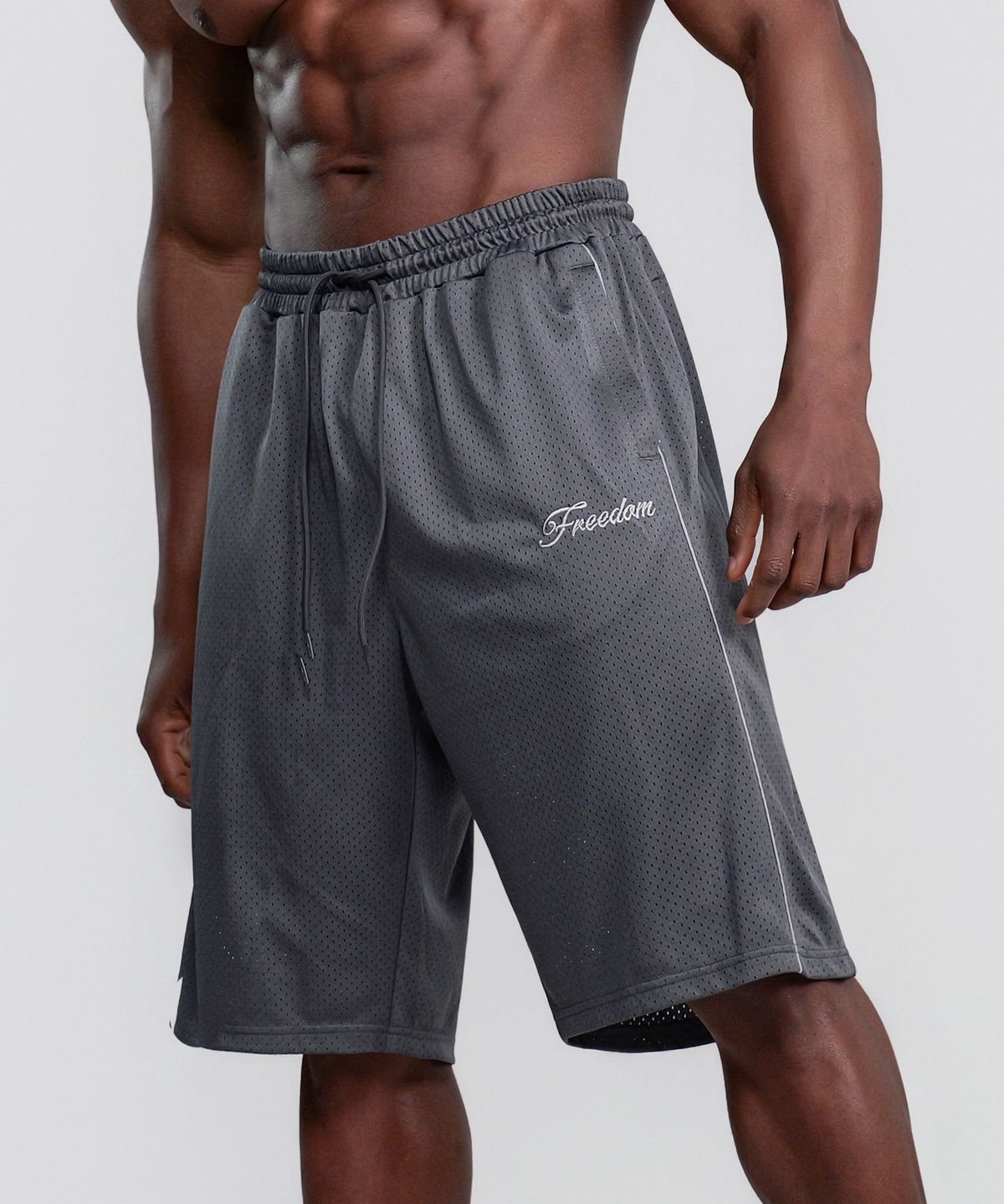 프리덤(FREEDOM) 사이드라인 메쉬 버뮤다 쇼츠 (다크그레이)