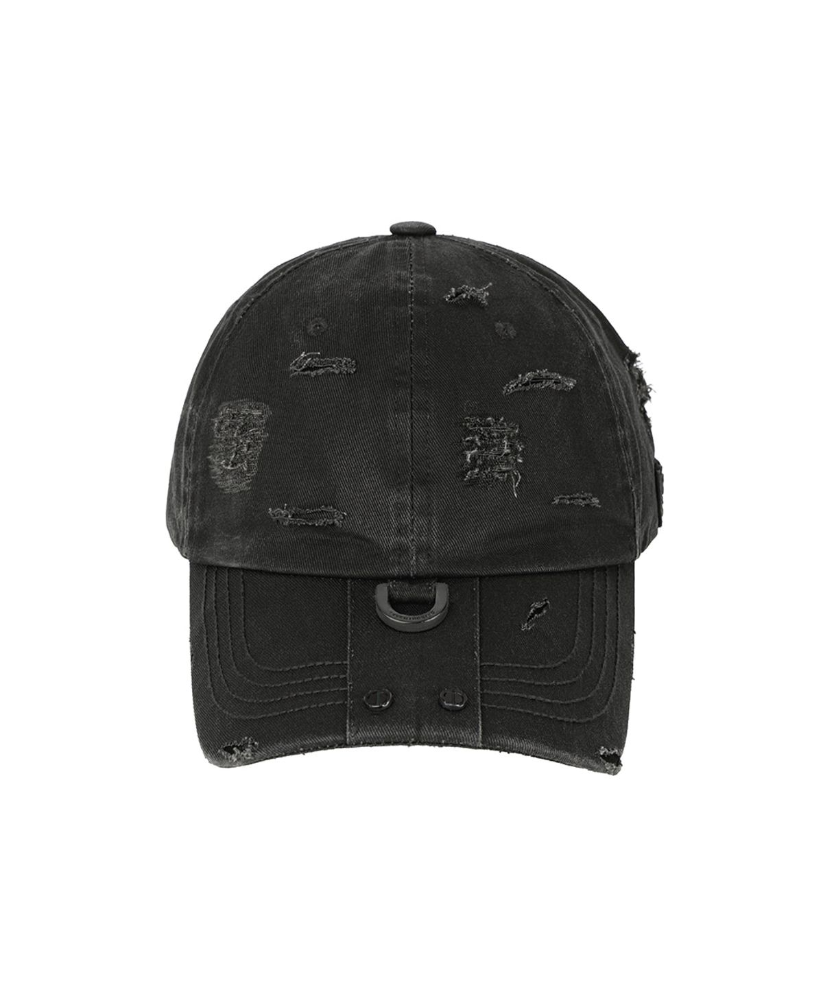 트리밍버드(TREEMINGBIRD) Destroyed Metal Detail Long Strap Cap [ Charcoal ]