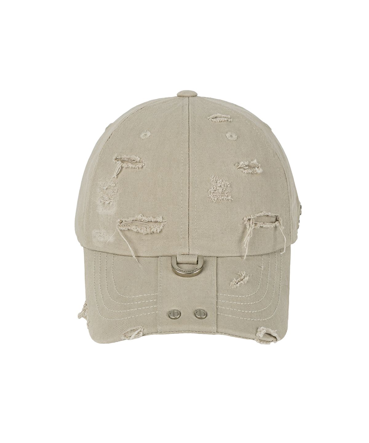 트리밍버드(TREEMINGBIRD) Destroyed Metal Detail Long Strap Cap [ Beige ]