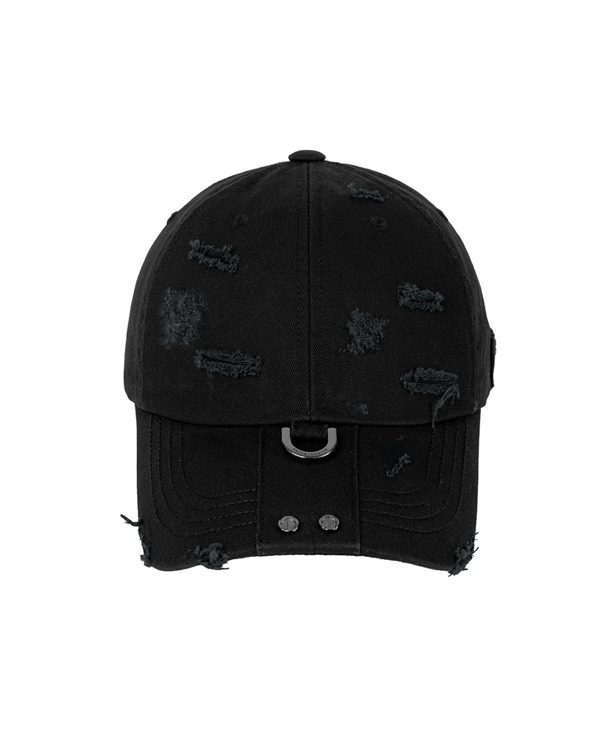 트리밍버드(TREEMINGBIRD) Destroyed Metal Detail Long Strap Cap [ Black ]