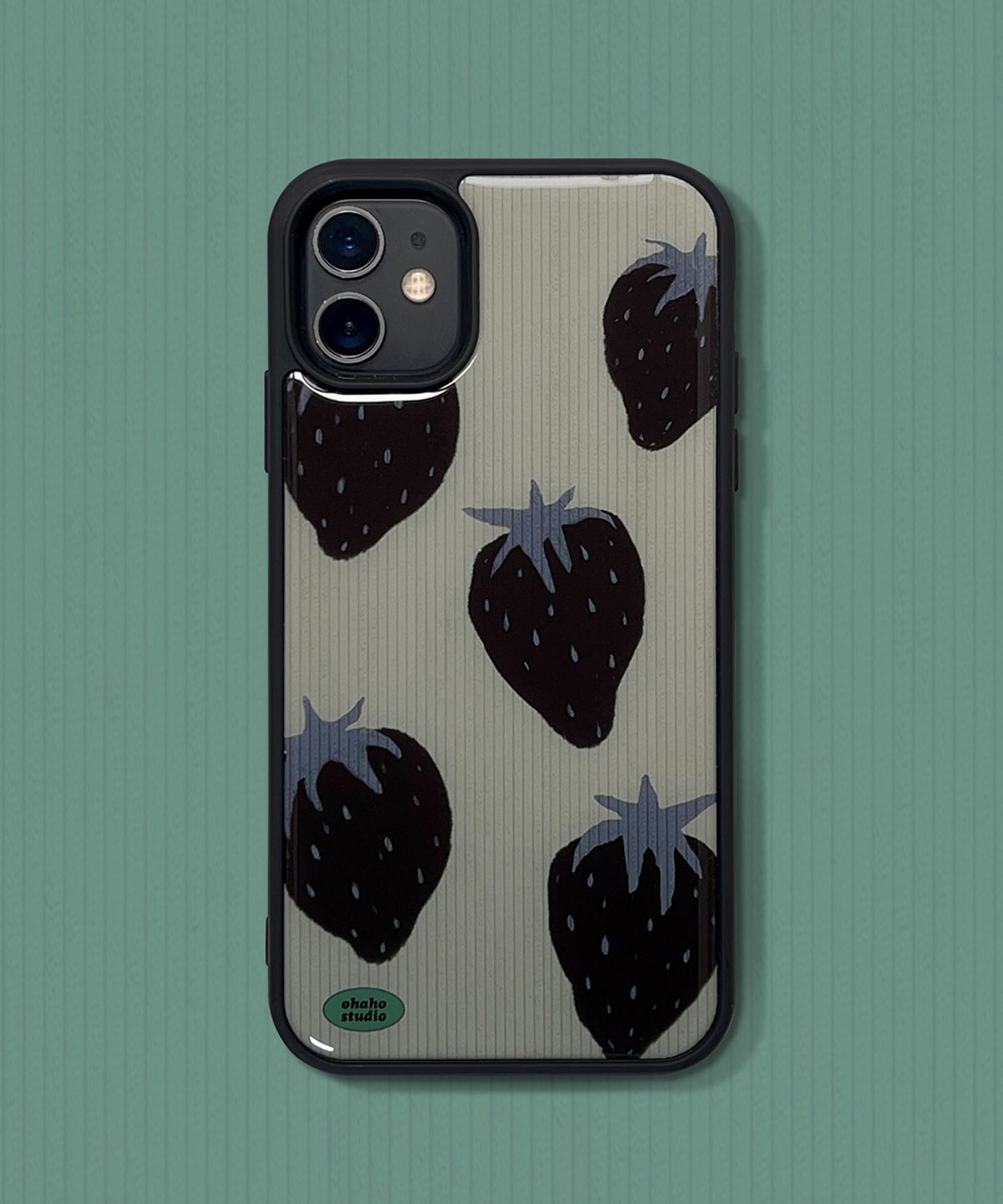 오하호 스튜디오(OHAHO STUDIO) Strawberry_(begie) Phone case (에폭시/글라스/맥세이프글라스)