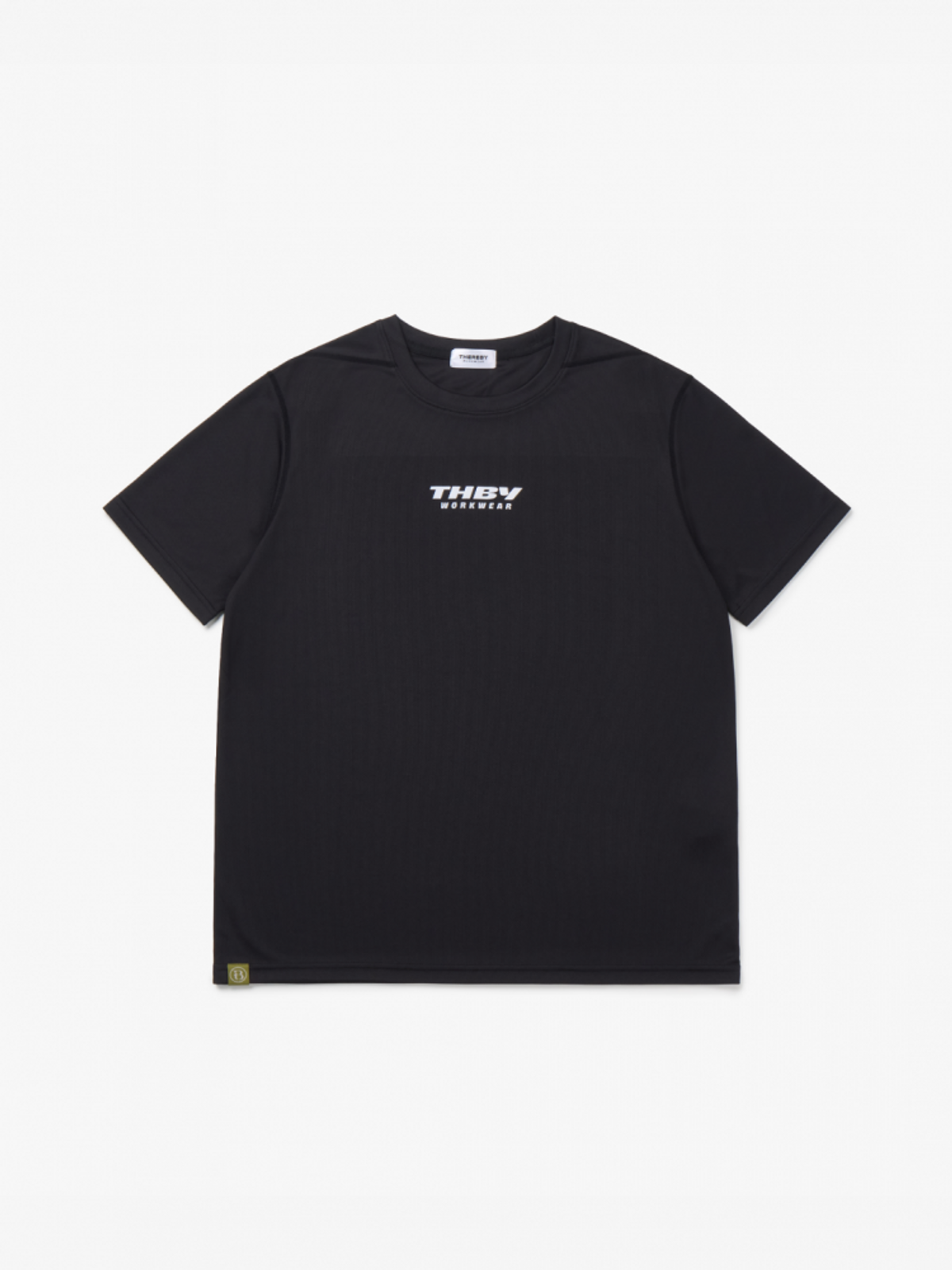데어바이(THEREBY) B1 무시접 기능성 로고 반팔 티셔츠 BLACK