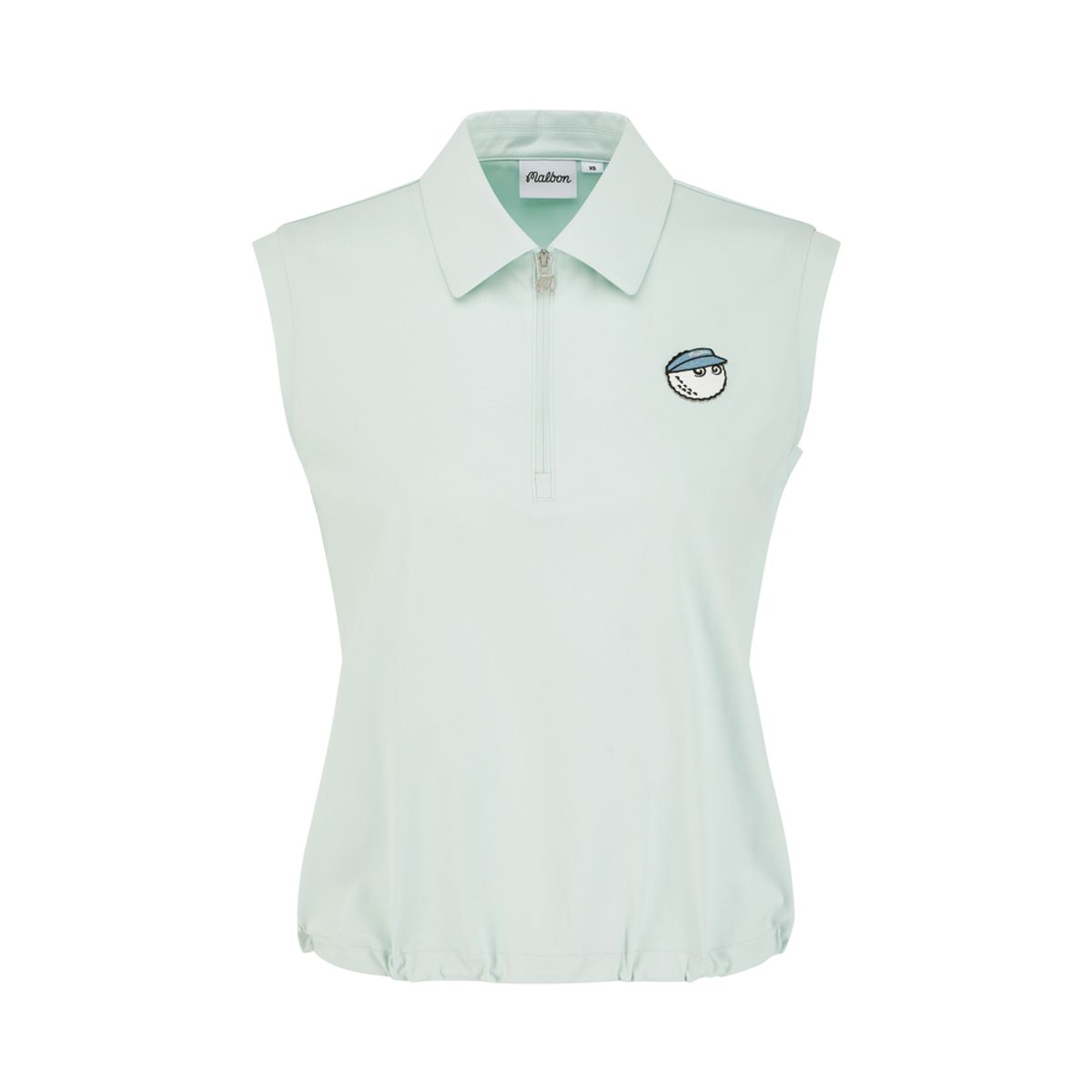말본 골프(MALBON GOLF) 여성 하프 집업 카라 슬리브리스 탑 LIGHT MINT (WOMAN)