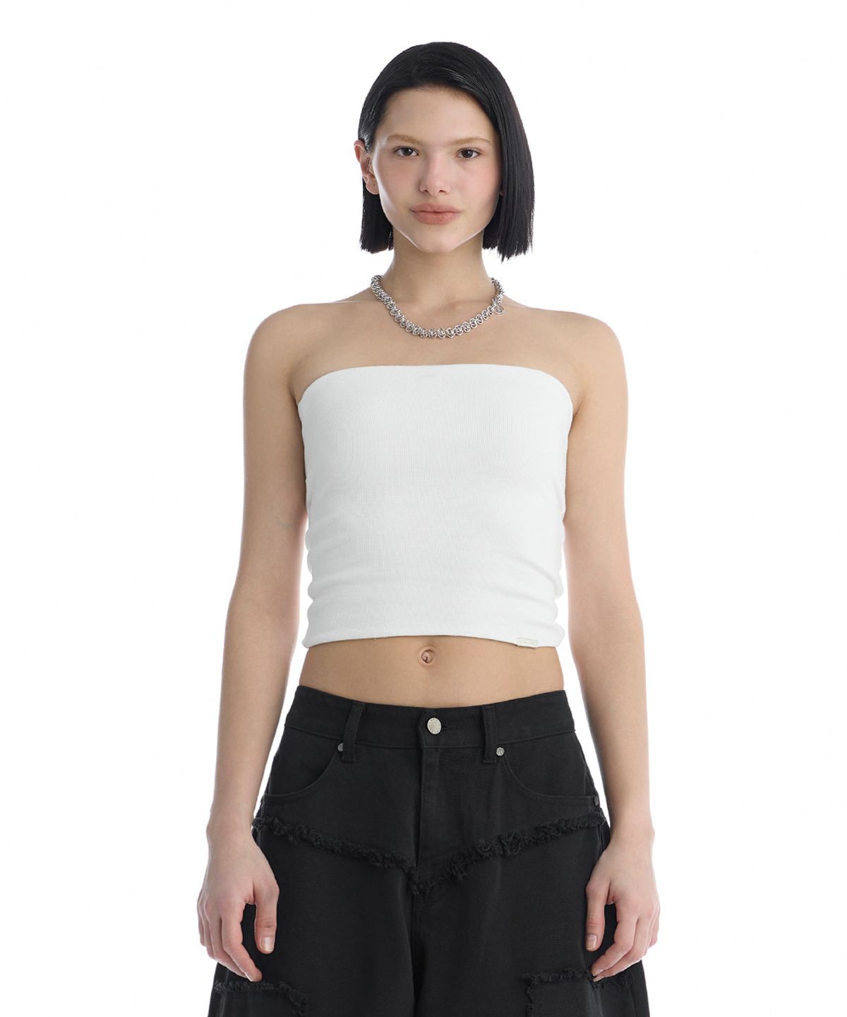 트리밍버드(TREEMINGBIRD) Essential Tube Top [ White ]