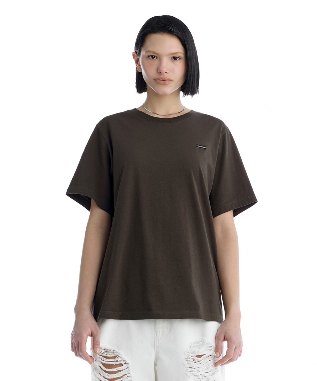 트리밍버드(TREEMINGBIRD) Essential Regular-Fit T-Shirt [ Brown ]