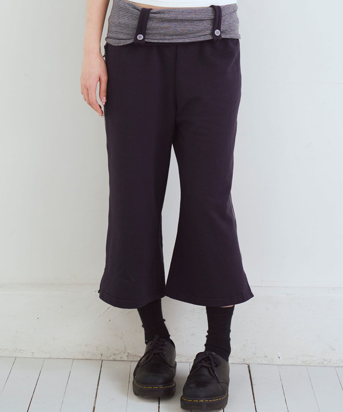 오피쉬(OAFISH) Stripe Capri Pants, Navy