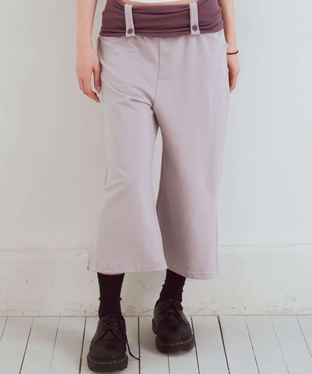 오피쉬(OAFISH) Stripe Capri Pants, Purple