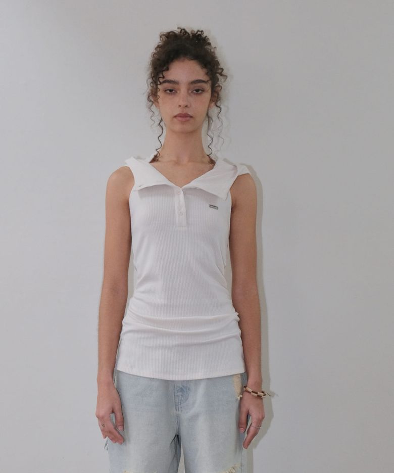 SLEEVELESS HOODIE [IVORY]