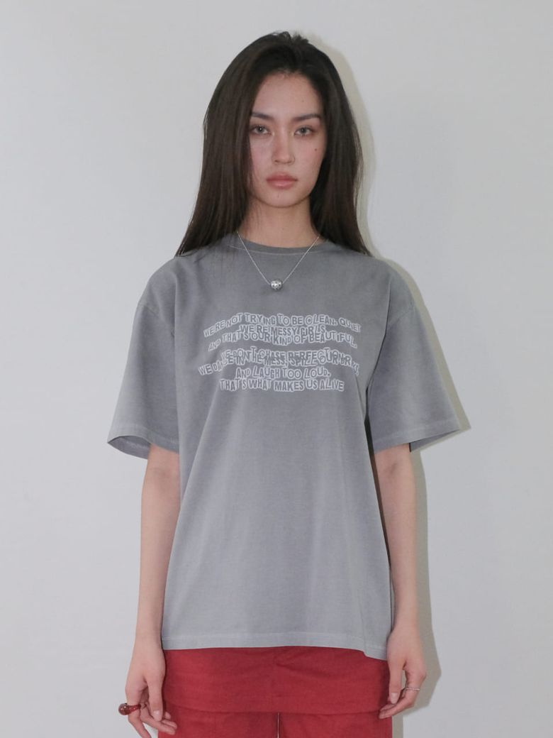 SPRAY WASHED OVER FIT T-SHIRT [GRAY]