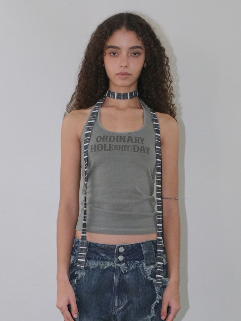 HALTER LOGO T-SHIRT [KHAKI]