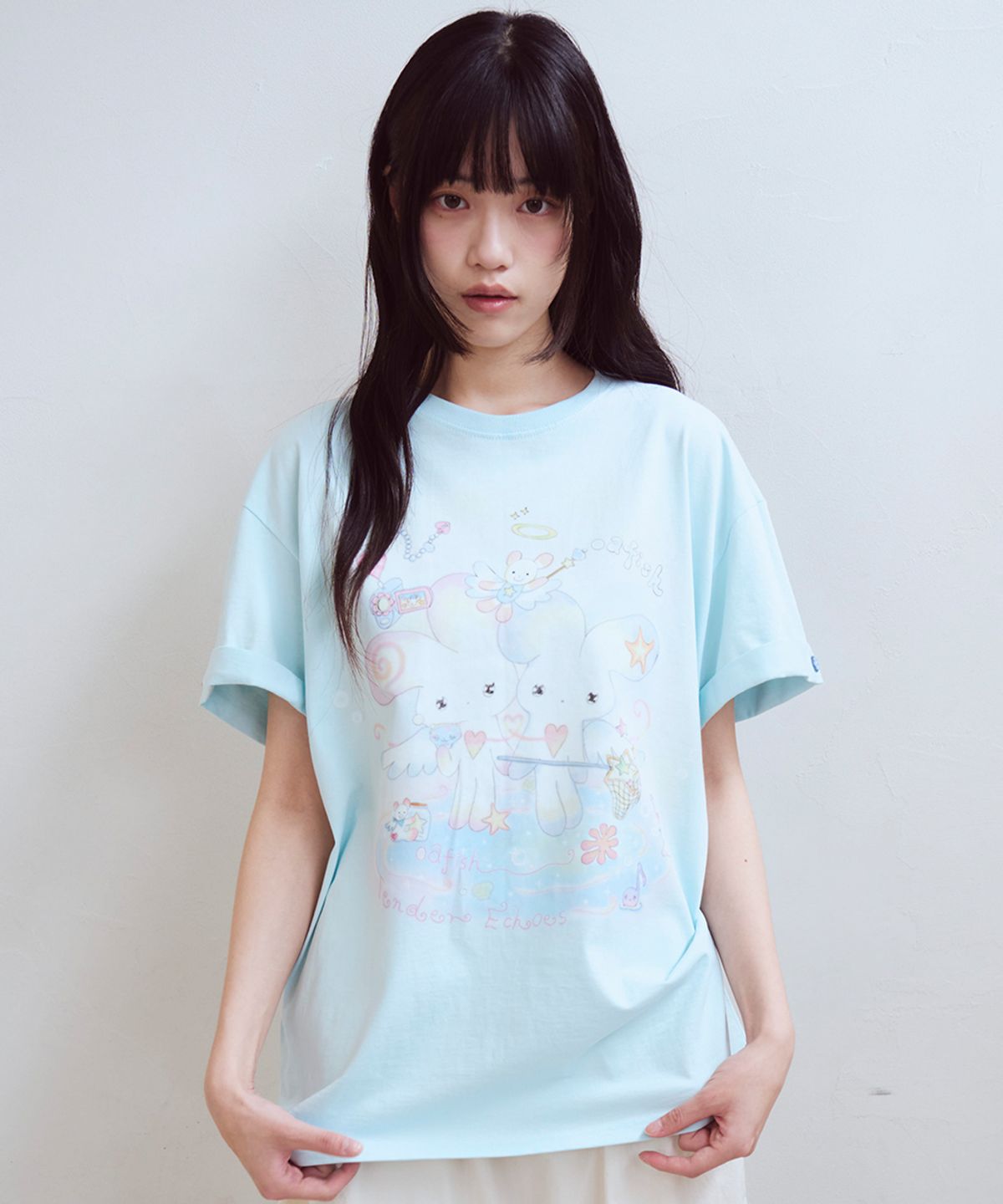 오피쉬(OAFISH) Oafish X Plasticpeco Roll Up T-shirts, Sky Blue