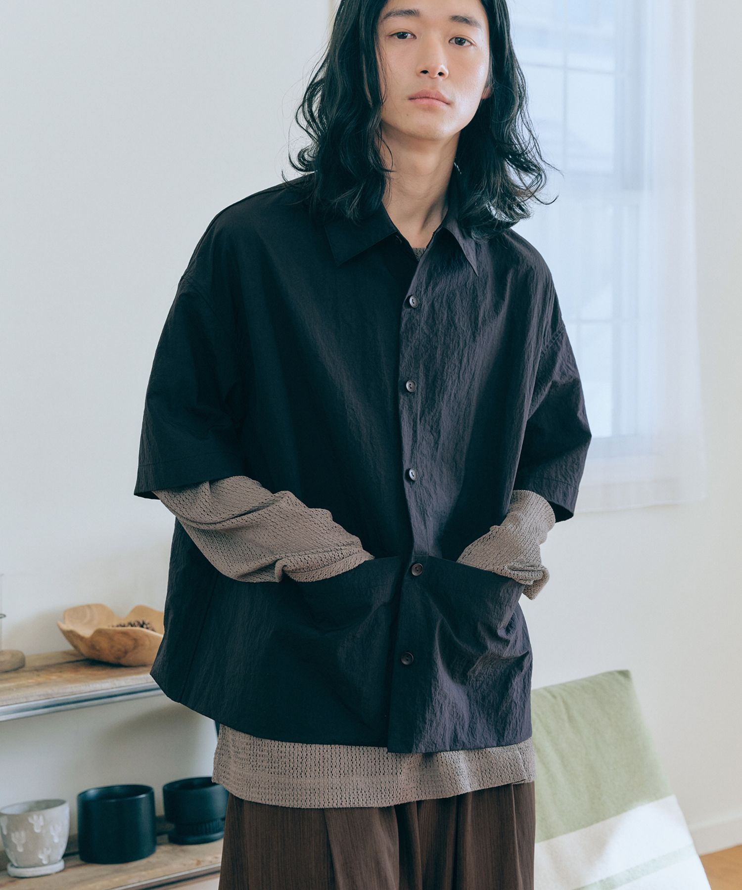 MUSINSA公式 | MALEN ユニセックスビッグポケット半袖シャツジャケット