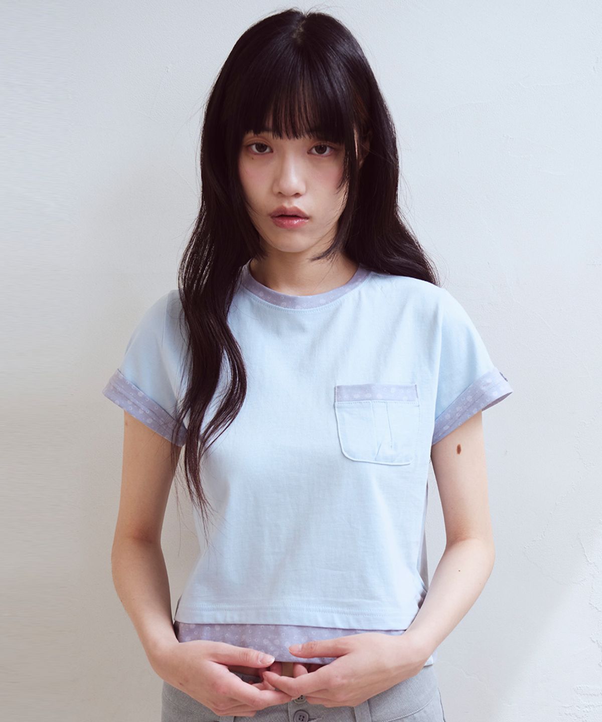 오피쉬(OAFISH) Oafish Logo Layered T-shirts, Sky Blue