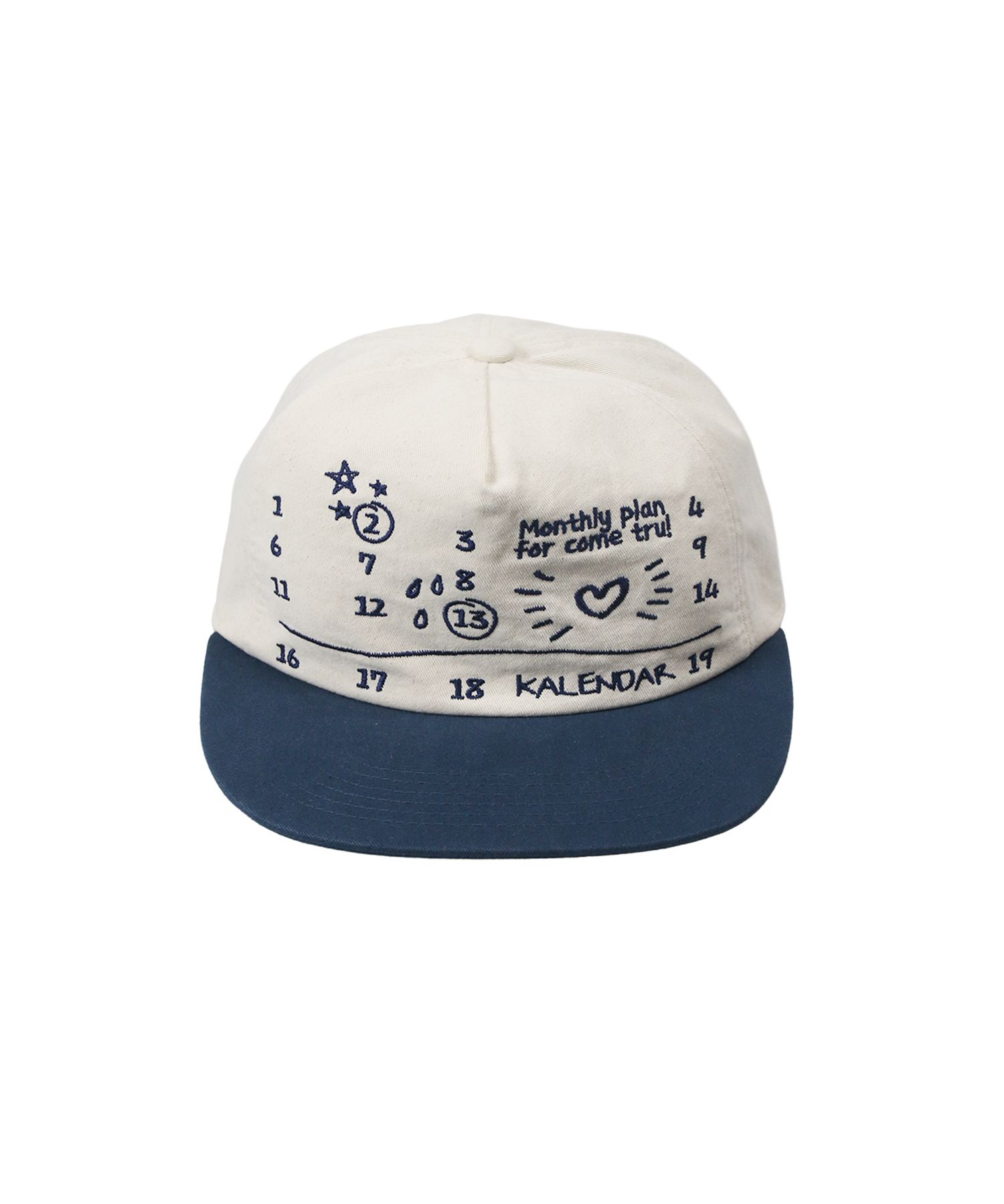 카렌다(KALENDAR) Monthly Plan 5pannel Cap [Oatmeal/Navy] - 사이즈