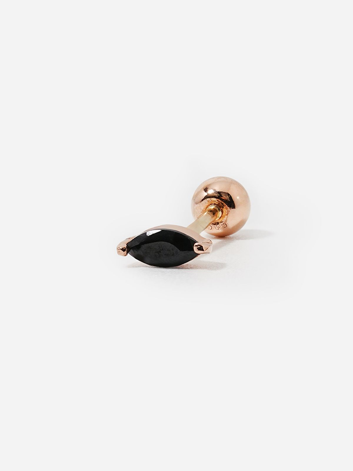 미니멀피어싱(MINIMALPIERCING) 14K 블랙 보트 큐빅 피어싱 귀걸이