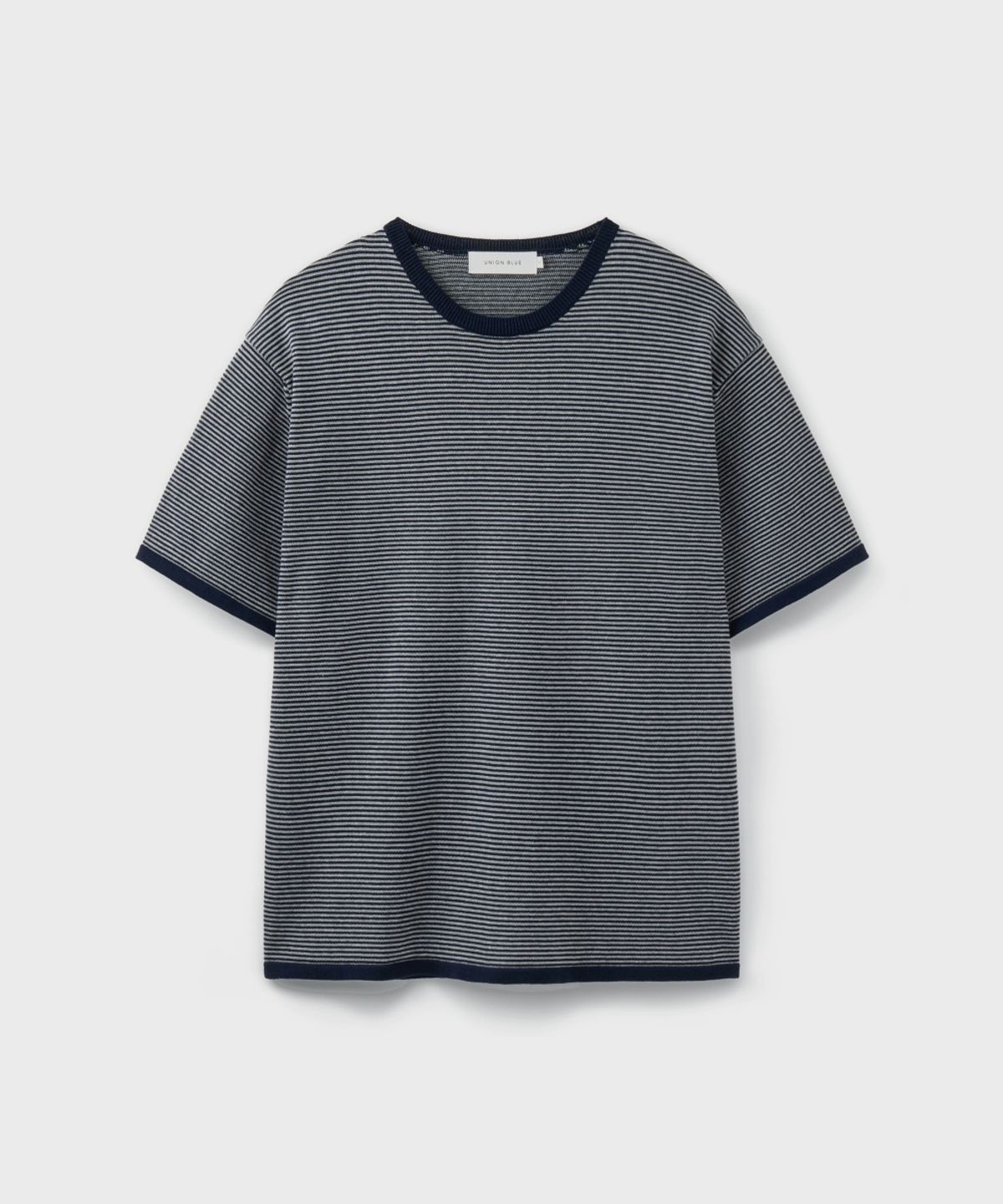 유니온블루(UNION BLUE) MARINE STRIPE HALF KNIT [NAVY]