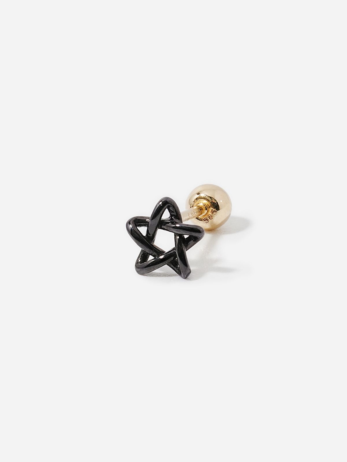 미니멀피어싱(MINIMALPIERCING) 14K 블랙 별 포인트 피어싱 귀걸이