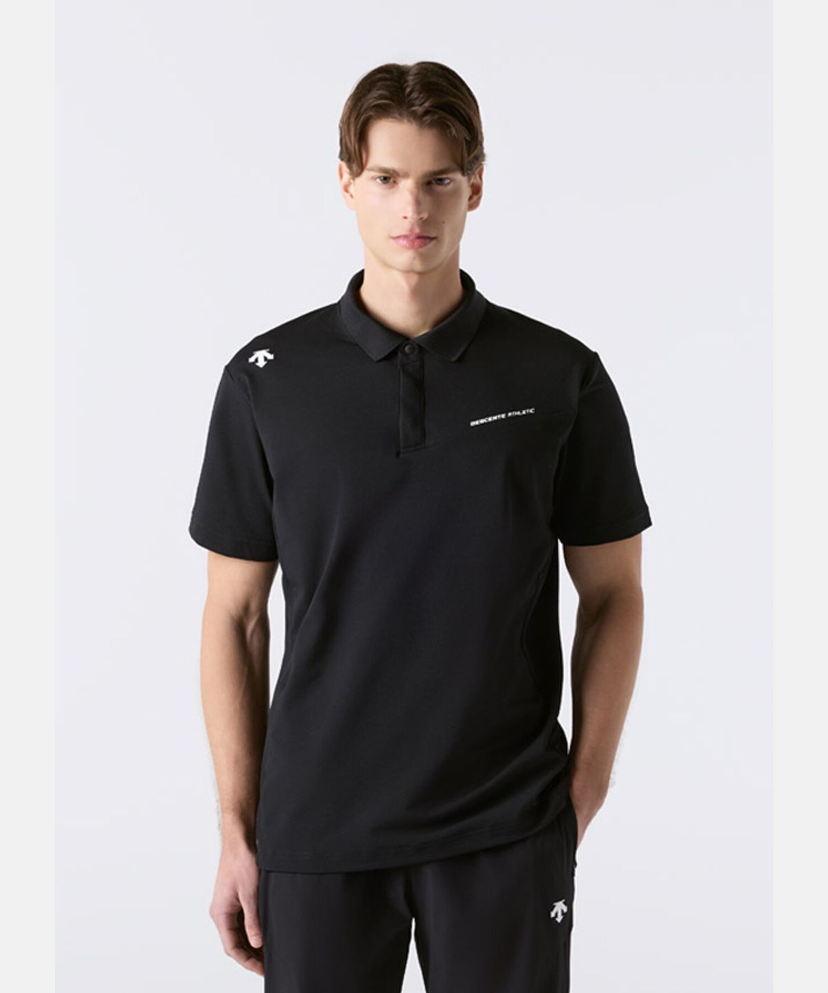 데상트(DESCENTE) 트레이닝 터프라이트 폴로 반팔 티셔츠 블랙 SR213TPS51