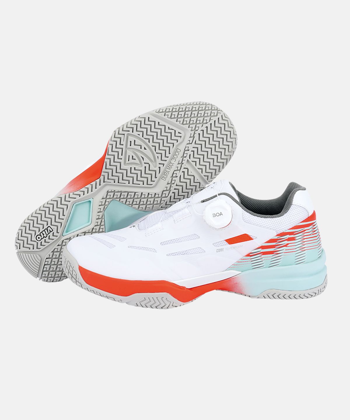 비트로(VITRO) 남녀공용 테니스화 와이드핏 엄스톤3 TSI (WHITE&NEON ORANGE) 보아 핏 시스템