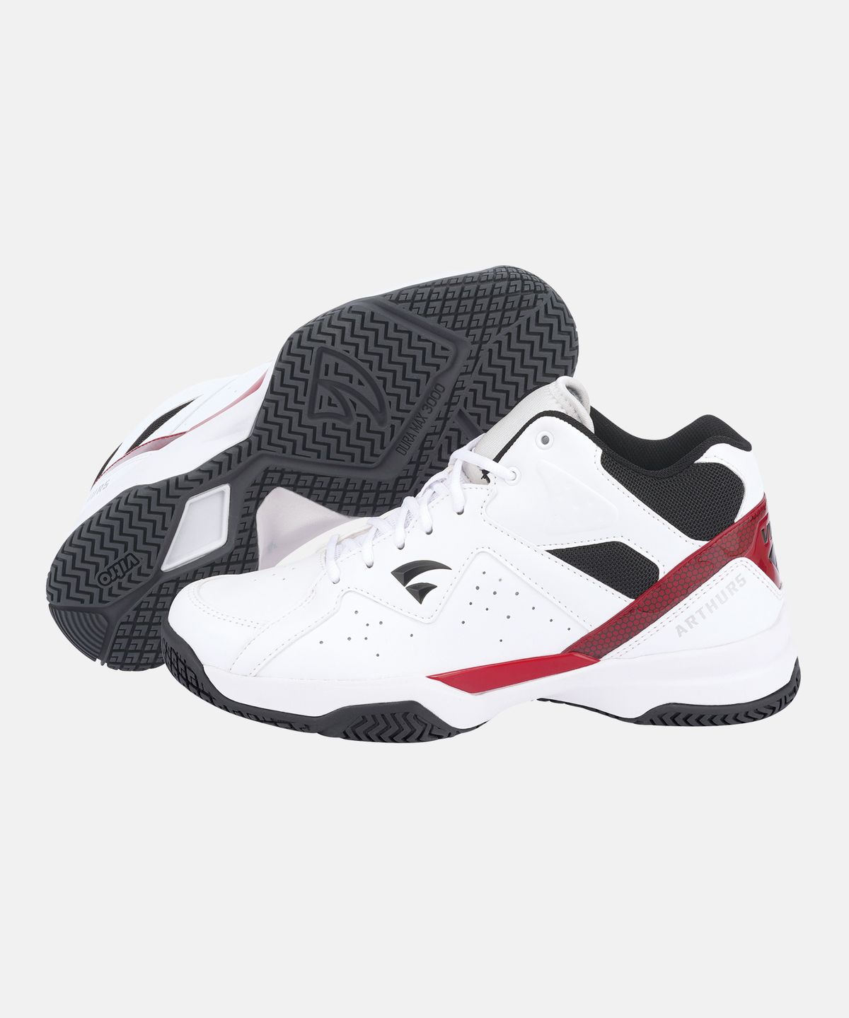 비트로(VITRO) 남녀공용 테니스화 와이드핏 미드컷 아더5 TSI (WHITE&BLACK&RED)