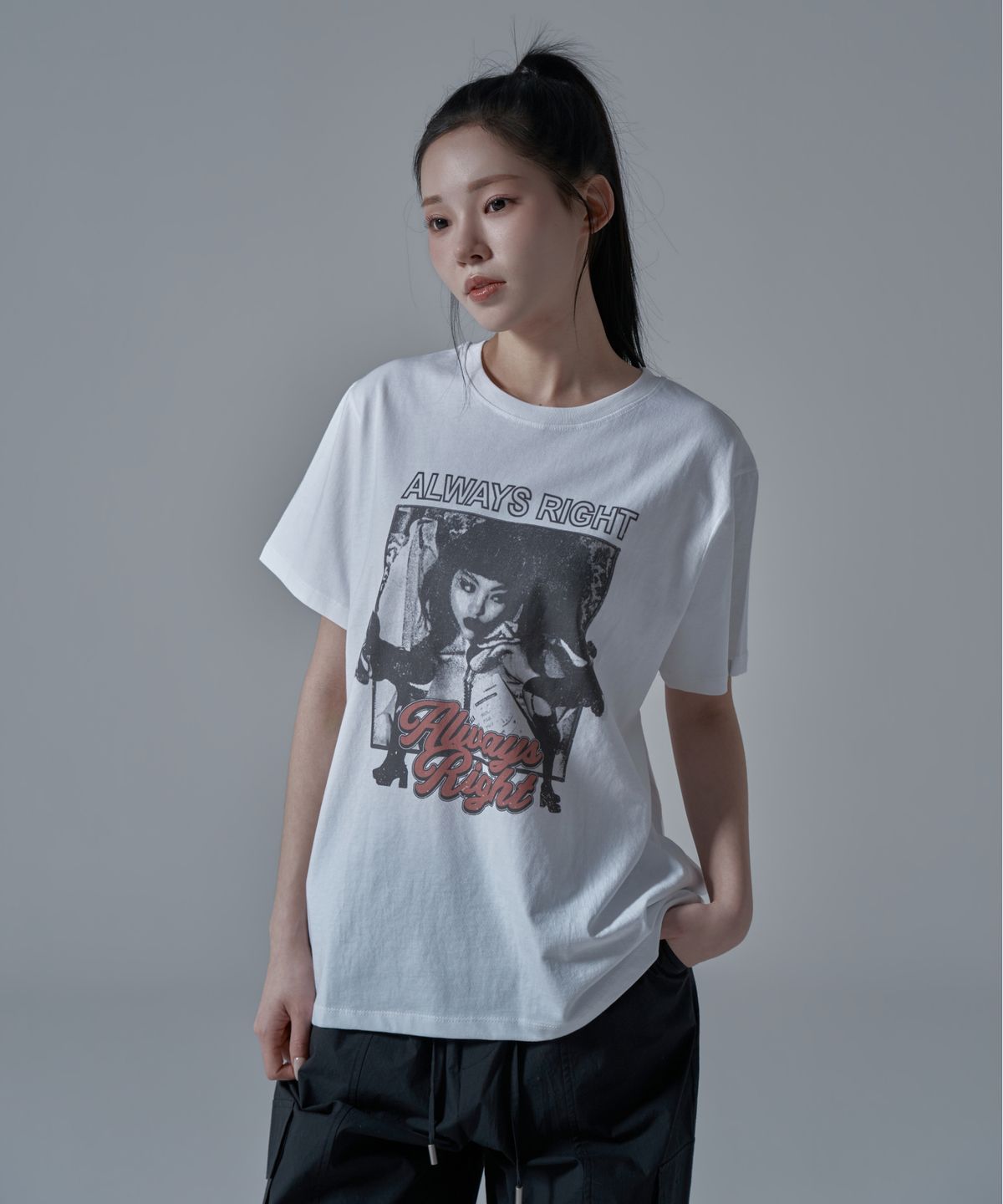 와르 포 우먼(WAARFORWOMAN) WT-68 걸스 반팔 티셔츠_화이트