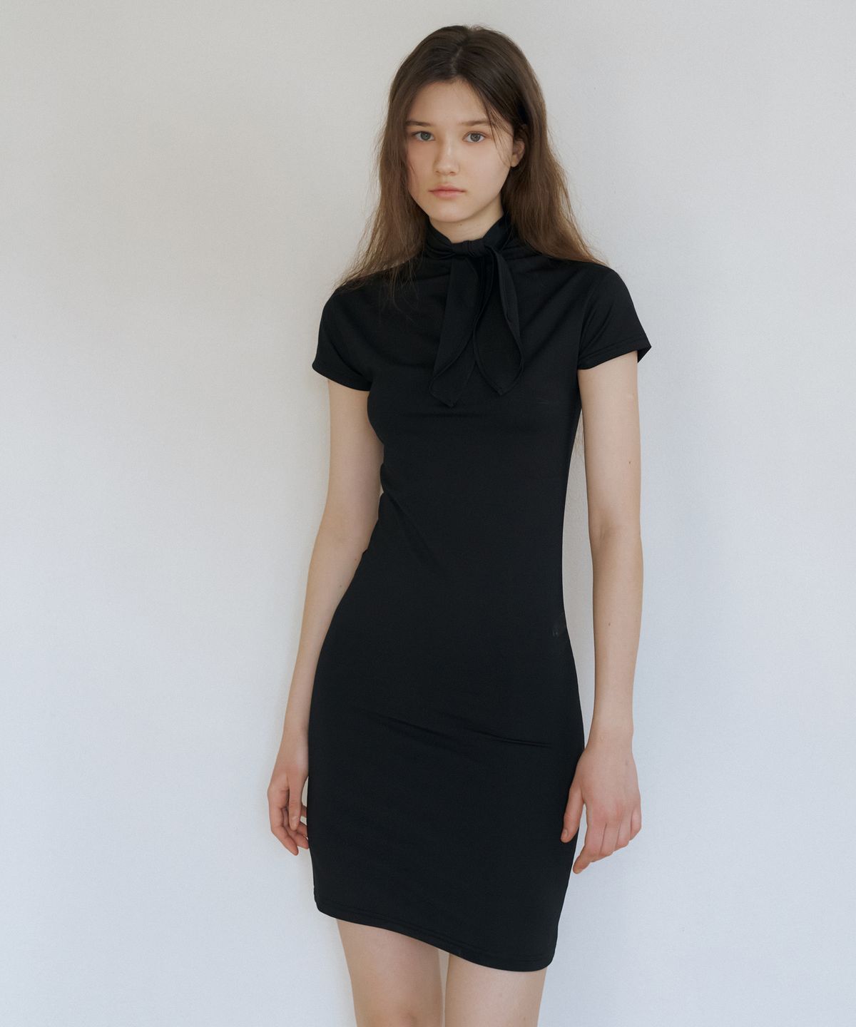 리올그(REORG) WA TIE HALF NECK  MINI OPS BLACK