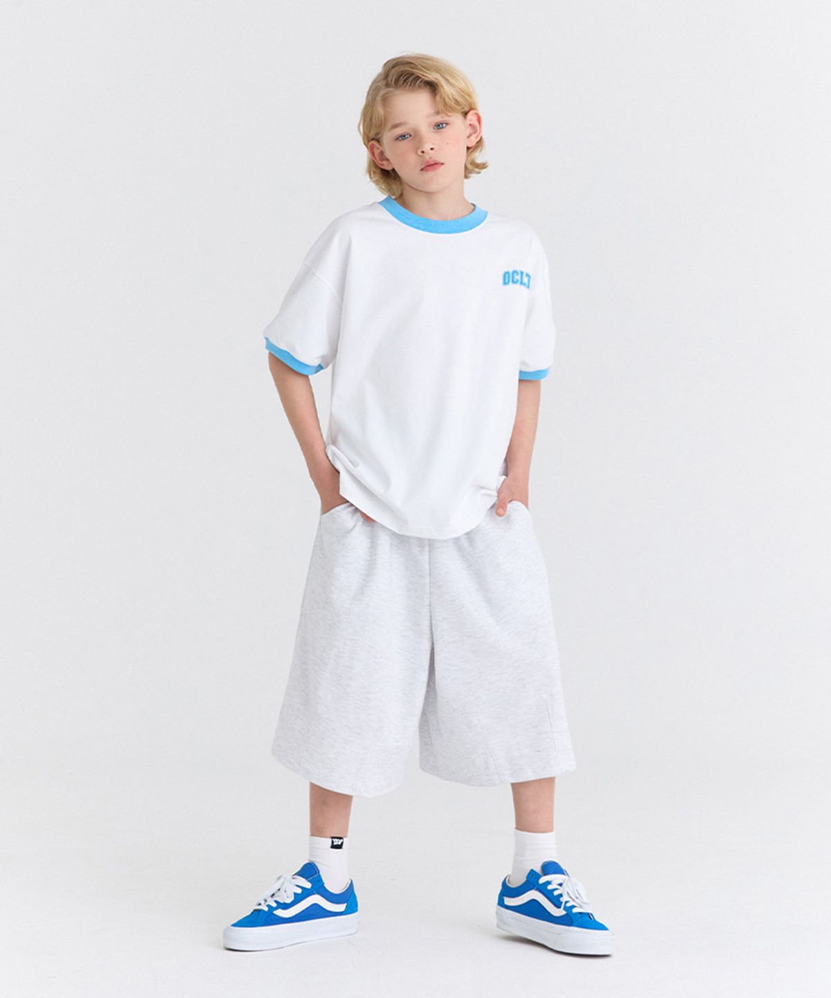 오실롯 주니어(OCELOT JUNIOR) [SET] G1G30 링거 더블버뮤다 (블루/라그)