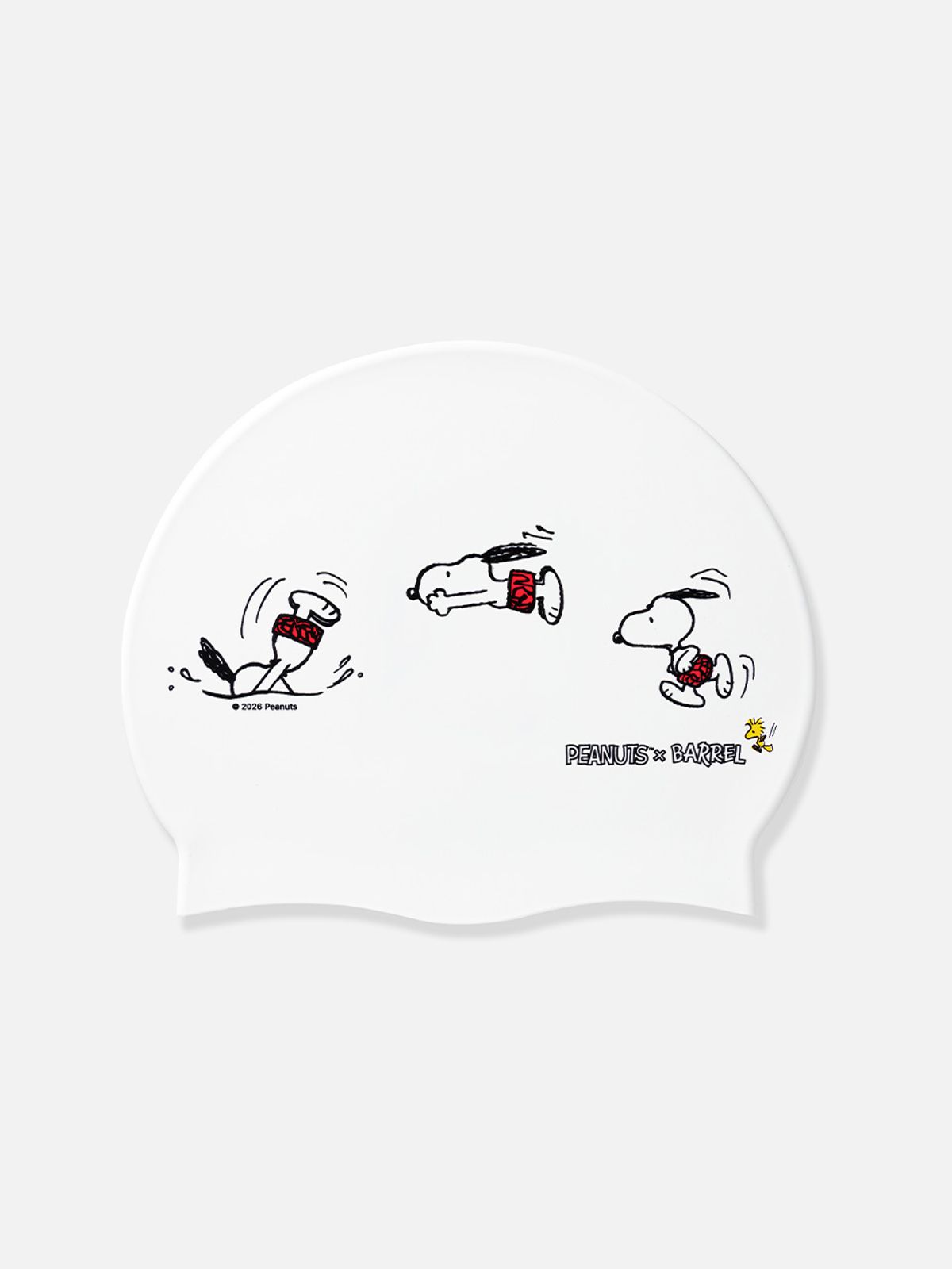 배럴(BARREL) PNTS 다이빙 스누피 실리콘 스윔 캡 화이트 (B6SUASC071WHT)