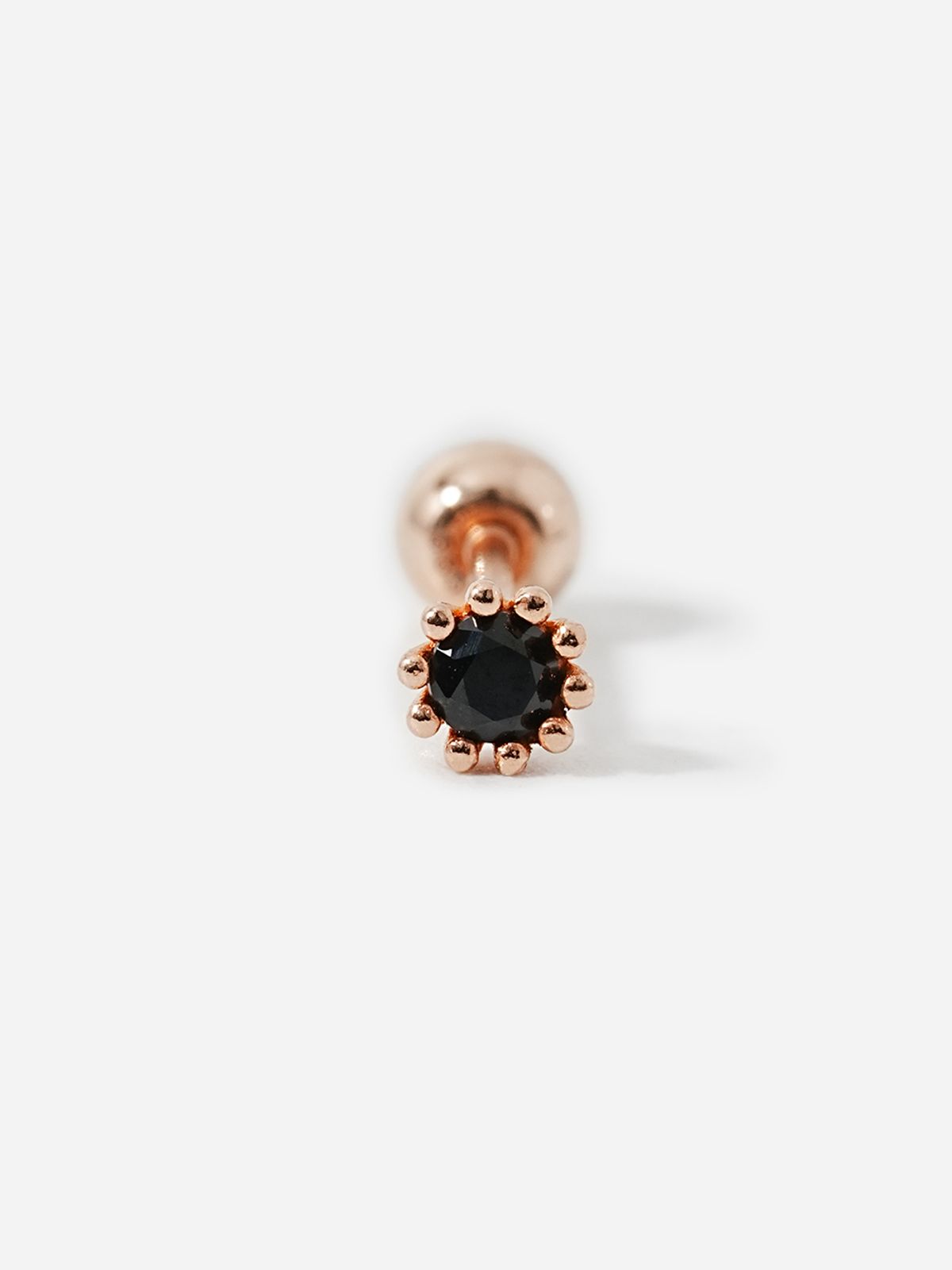 미니멀피어싱(MINIMALPIERCING) 14K 블랙 미니미 라운드 큐빅 피어싱 귀걸이