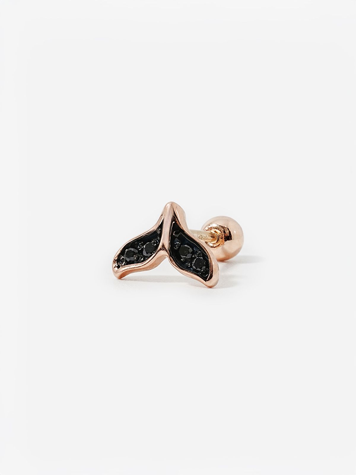 미니멀피어싱(MINIMALPIERCING) 14K 블랙 고래 꼬리 피어싱
