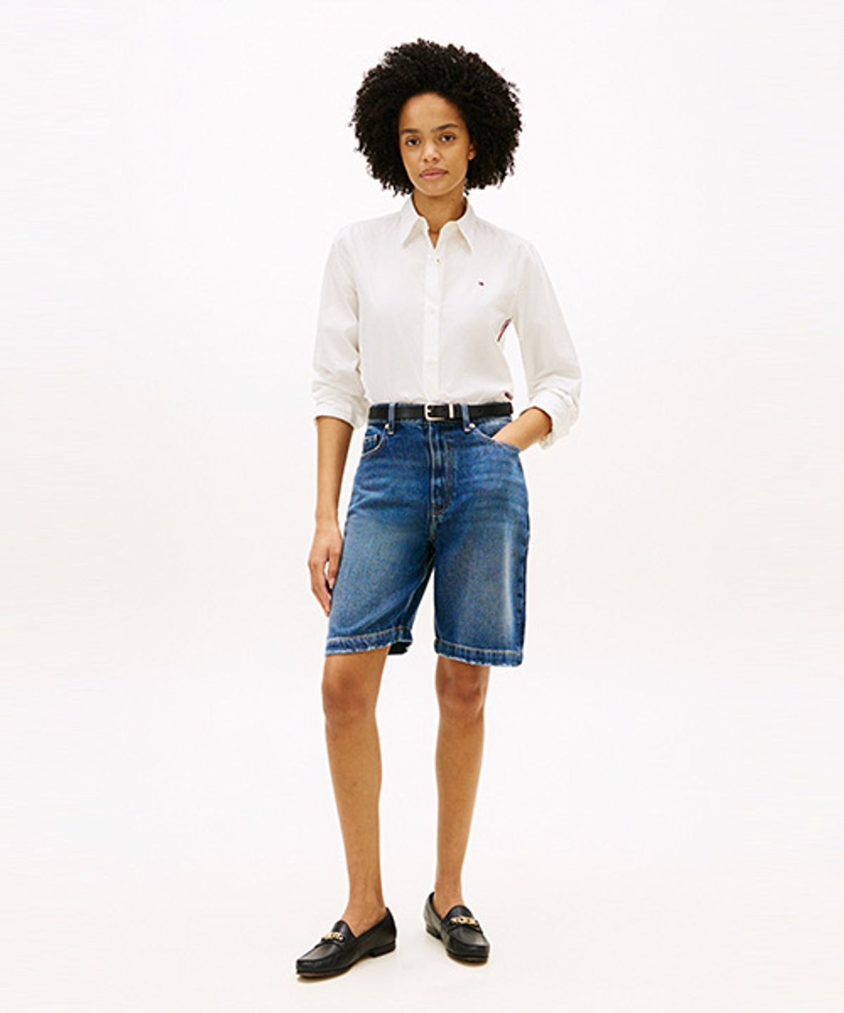 타미힐피거(TOMMY HILFIGER) 레이 버뮤다 데님 쇼츠 (T22G3NPQ081WT11A6)
