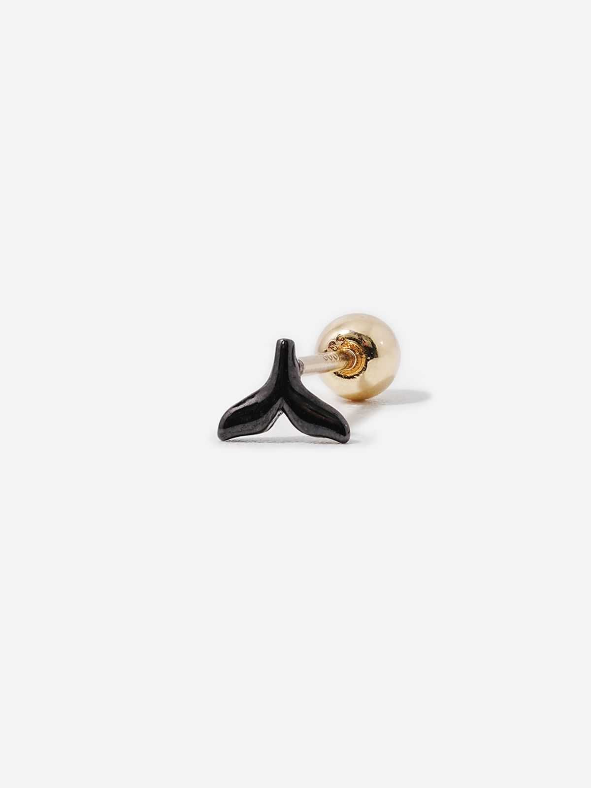 미니멀피어싱(MINIMALPIERCING) 14K 블랙 미니 고래꼬리 피어싱 귀걸이