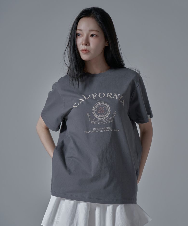 WT-69 캘리포니아 반팔 티셔츠_차콜