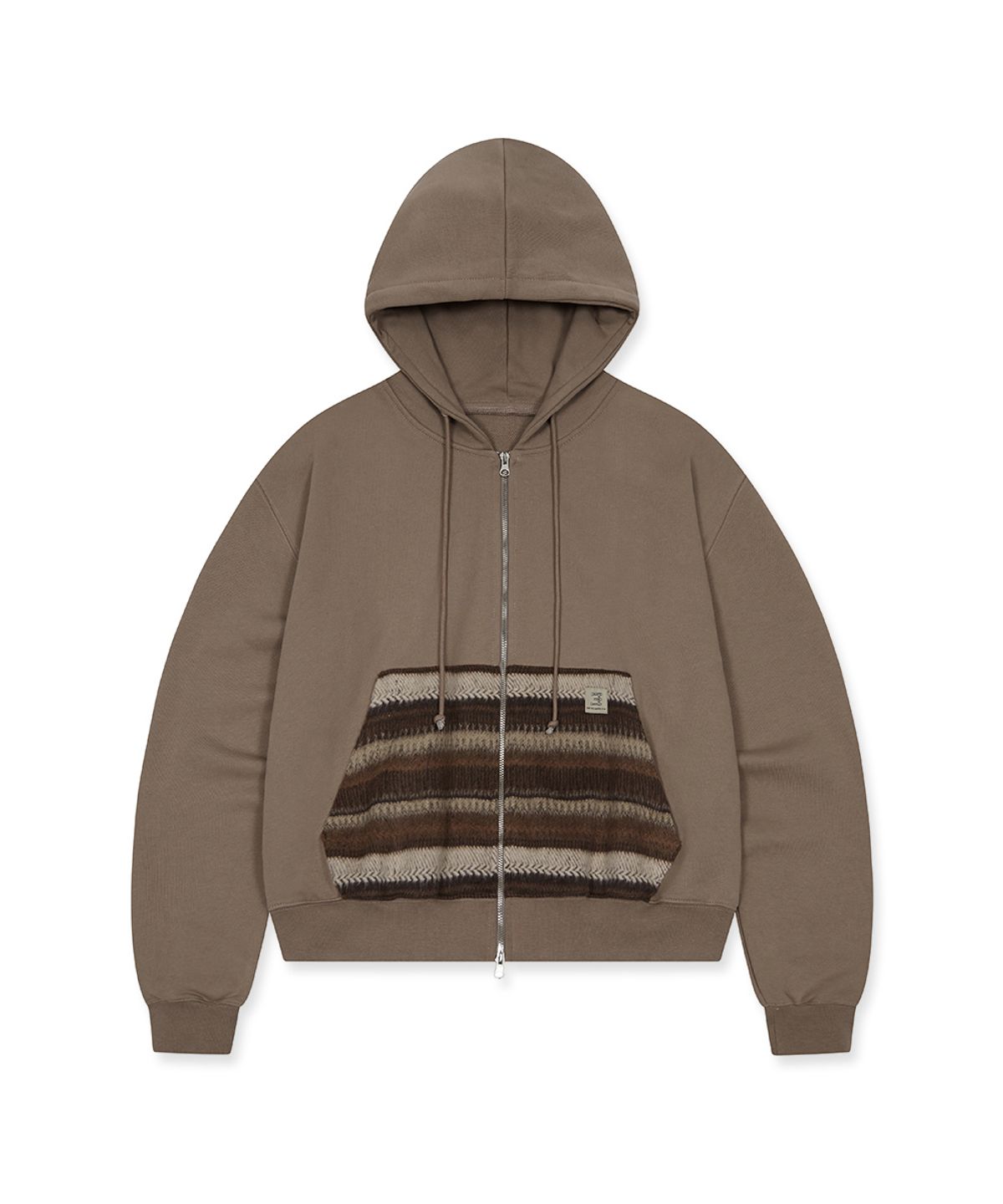 쓰리아이(3IE) MISMATCH ZIP UP HOODIE_BEIGE