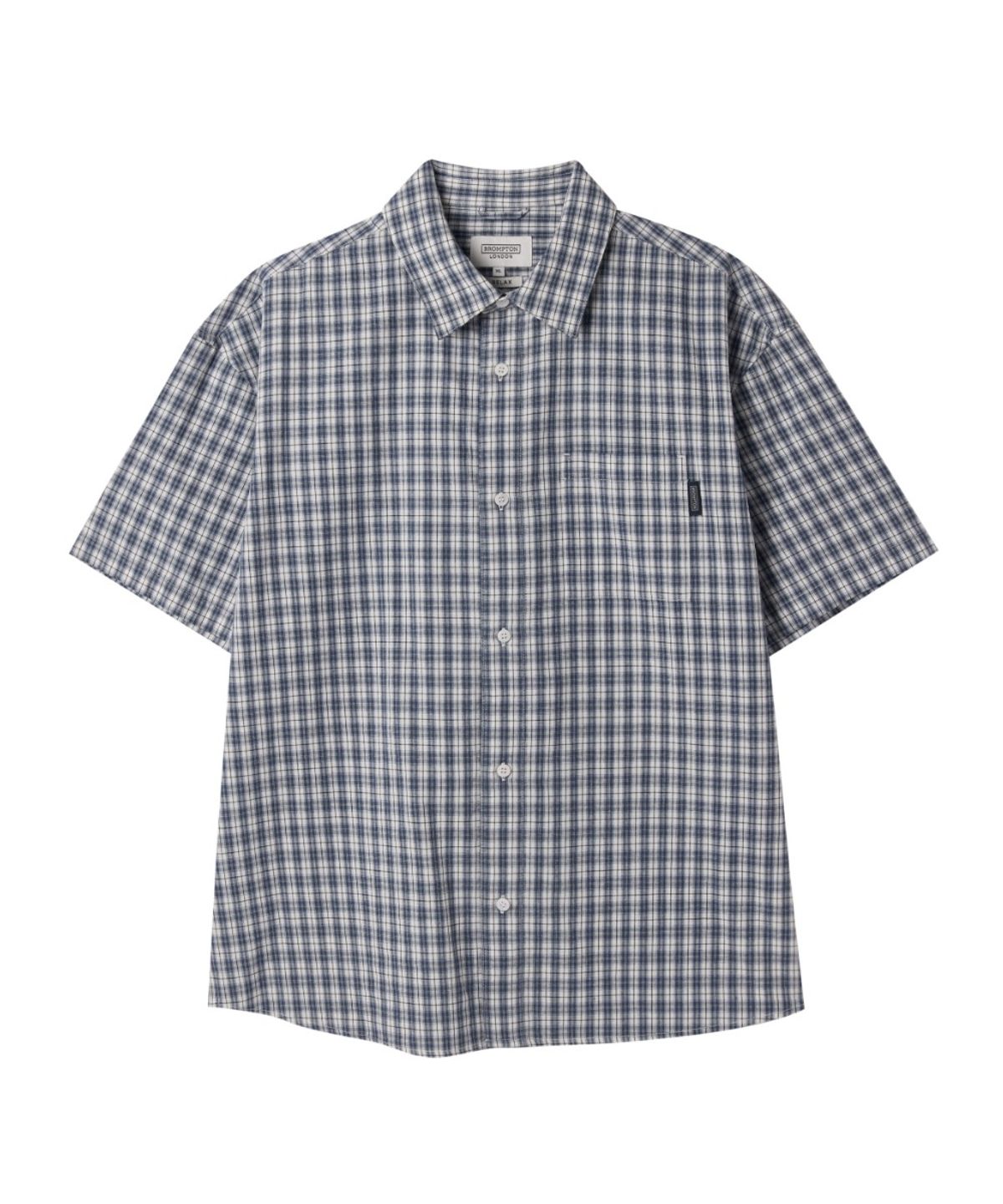 브롬톤 런던(BROMPTON LONDON) HALF CHECK SHIRT - BLUE (P263USH902)