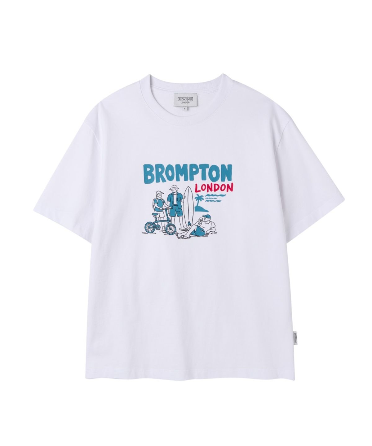 브롬톤 런던(BROMPTON LONDON) SURFING GRAPHIC T-SHIRT - WHITE (P263UTS903)
